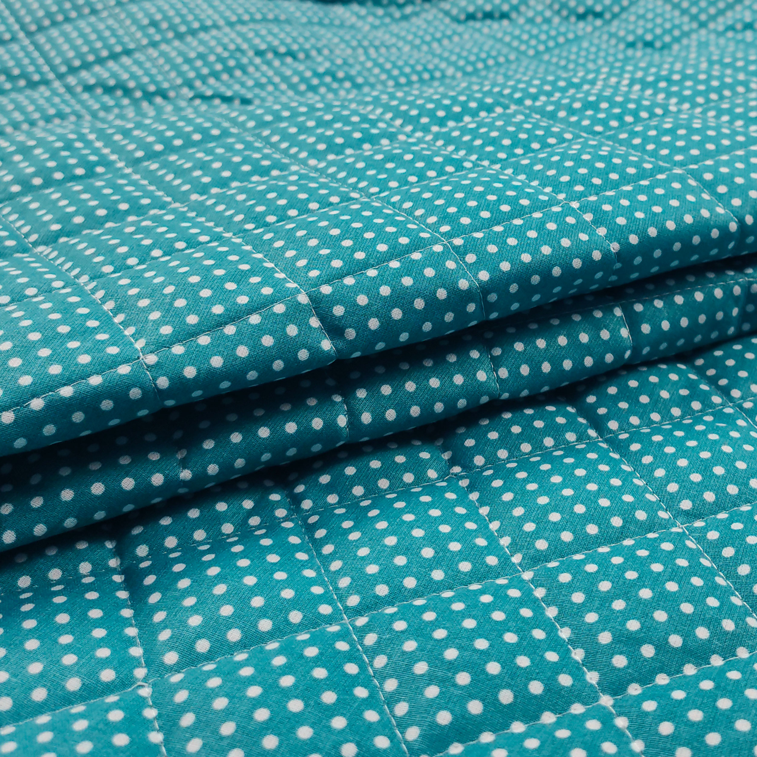 Trapunta Double Turchese con Pois