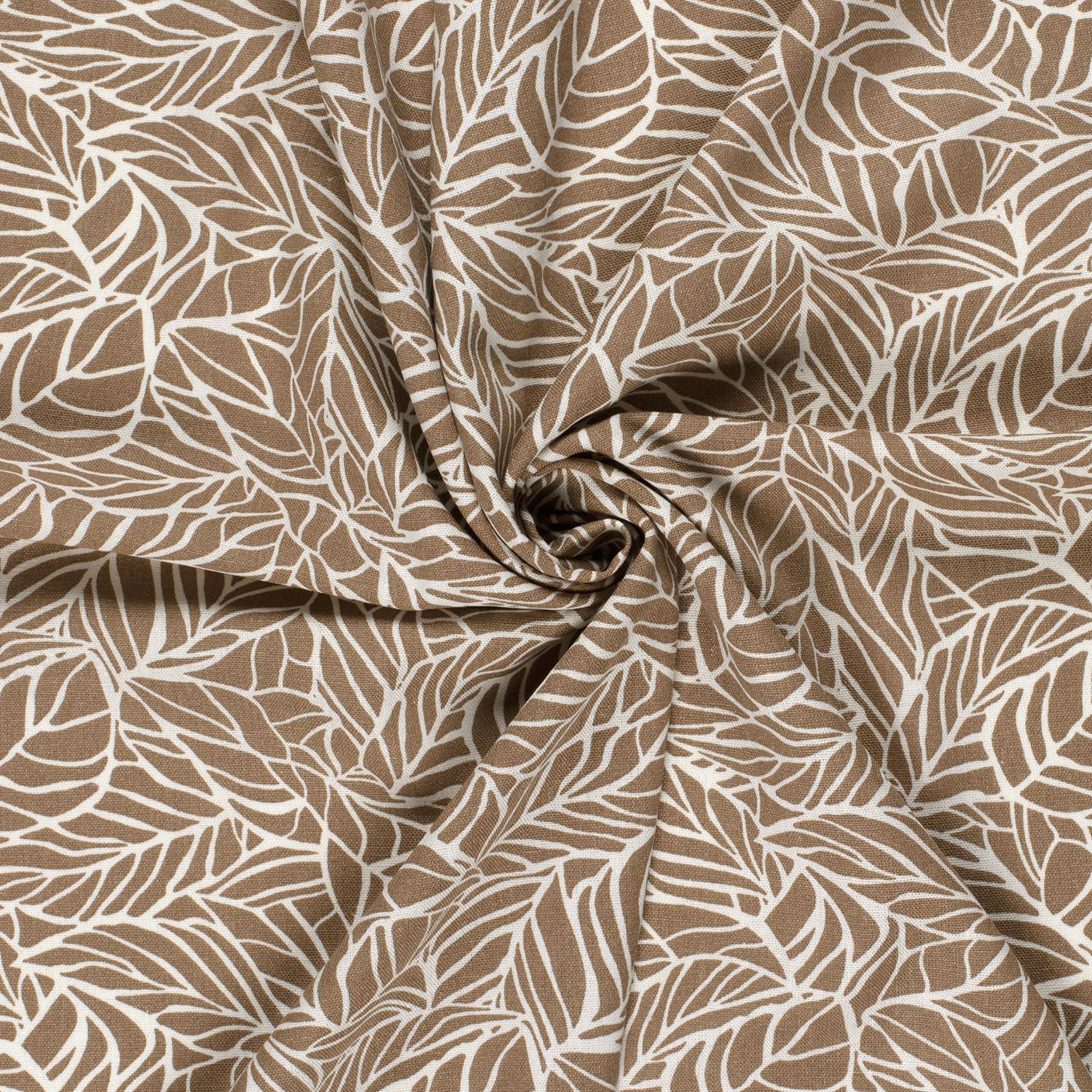 Misto Lino Foglie Sfondo Beige