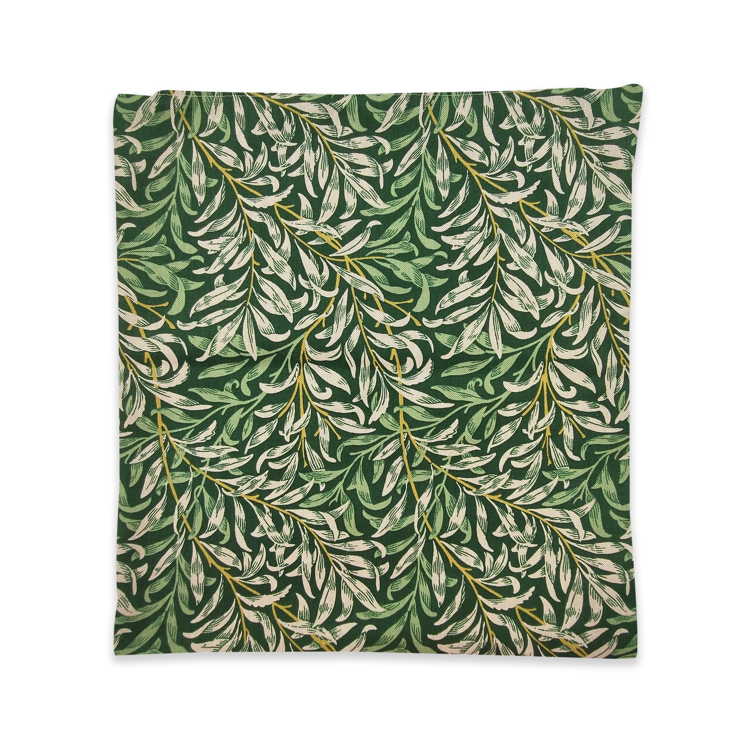 federa per cuscino con foglie sfondo verde