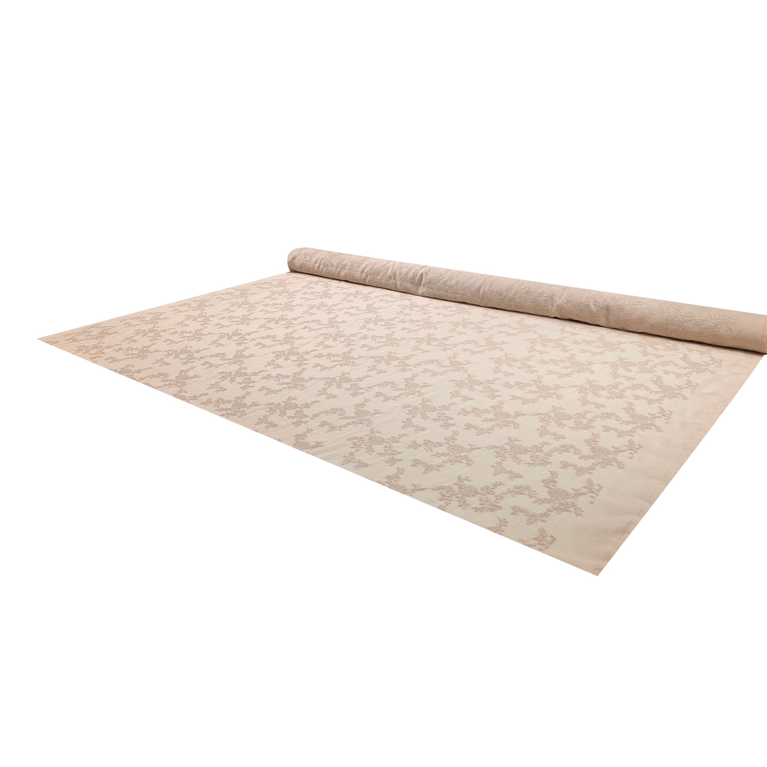 Mussola Ricamata Beige Fiori Image