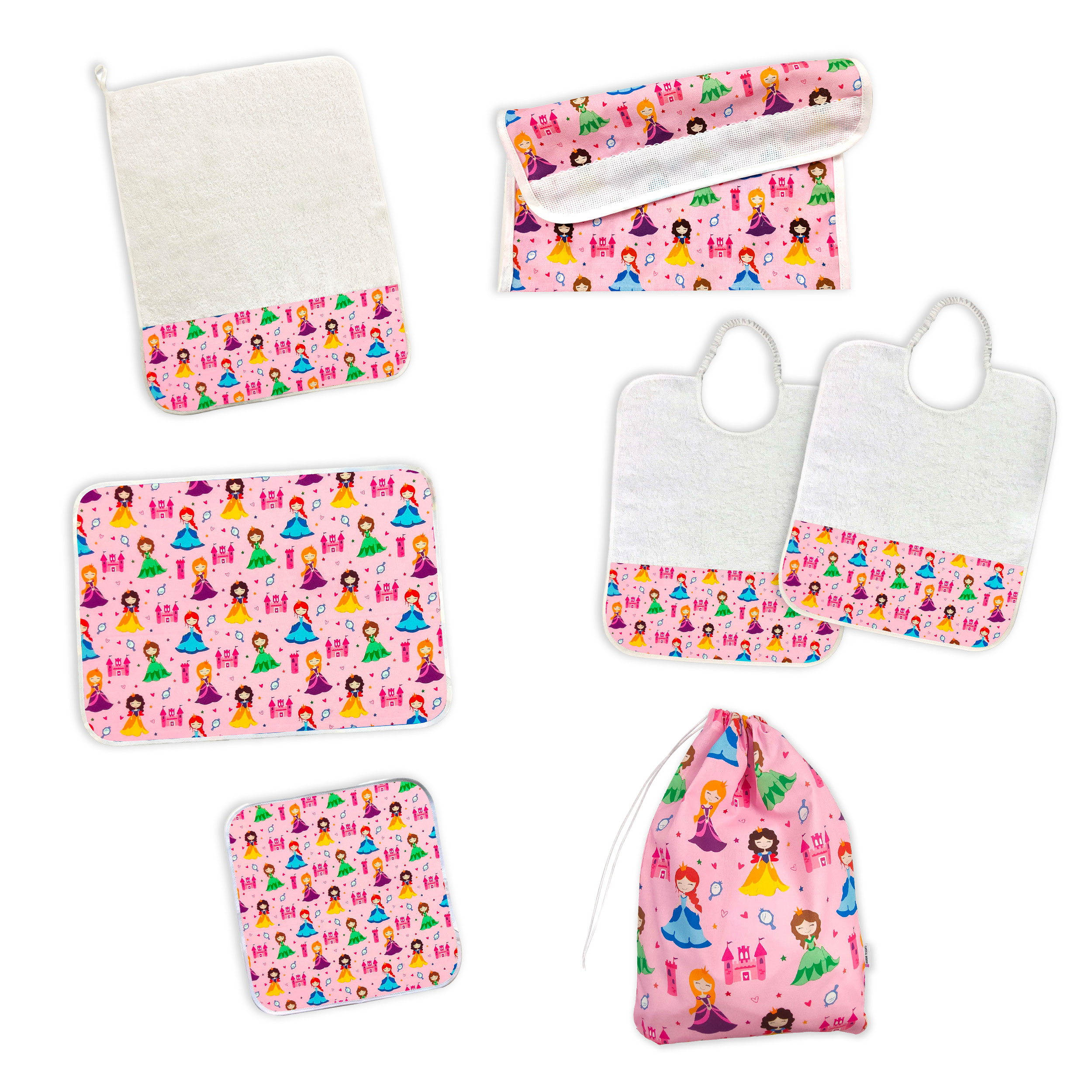Coordinato Asilo Principesse Sfondo Rosa