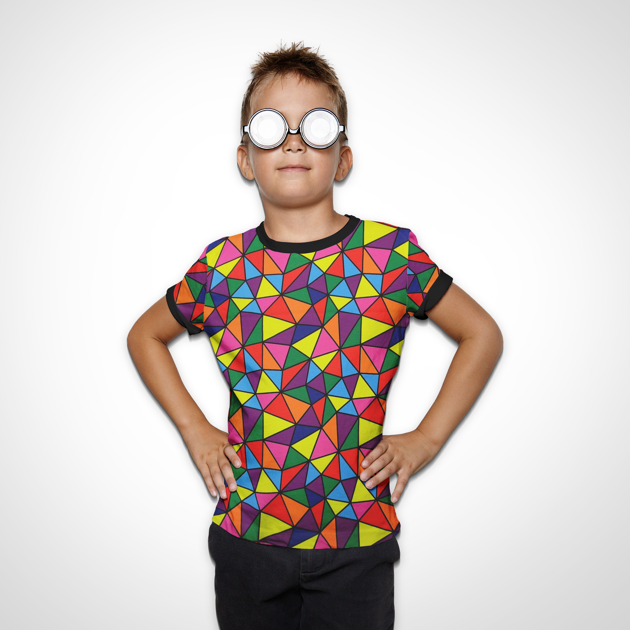 Tessuto Carnevale Geometrie Multicolori