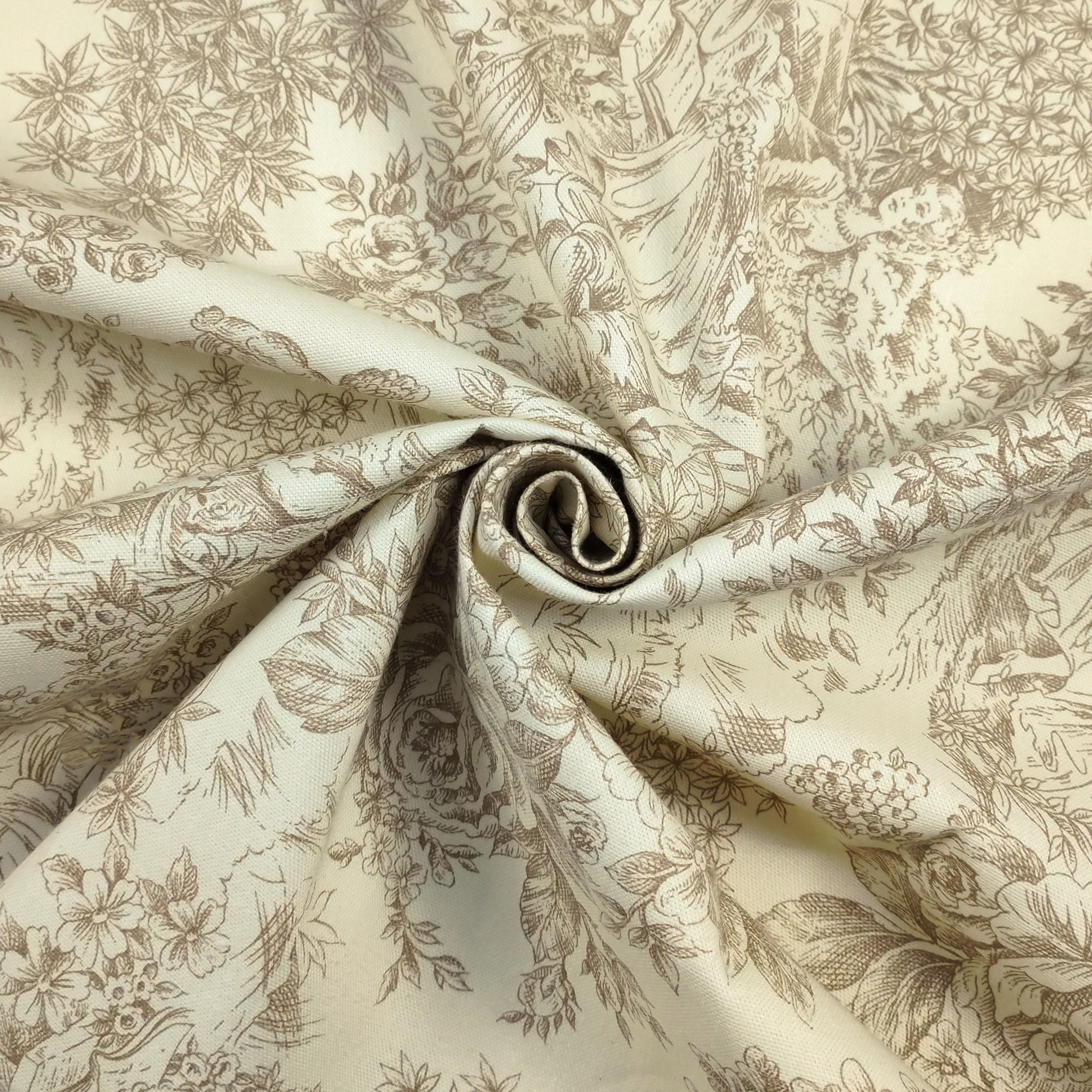 Tessuto Panama Toile De Jouy Beige Sfondo Panna Image