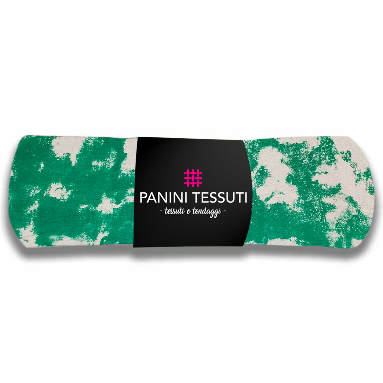 Scampolo Felpa Elasticizzata Fantasia Astratta Verde