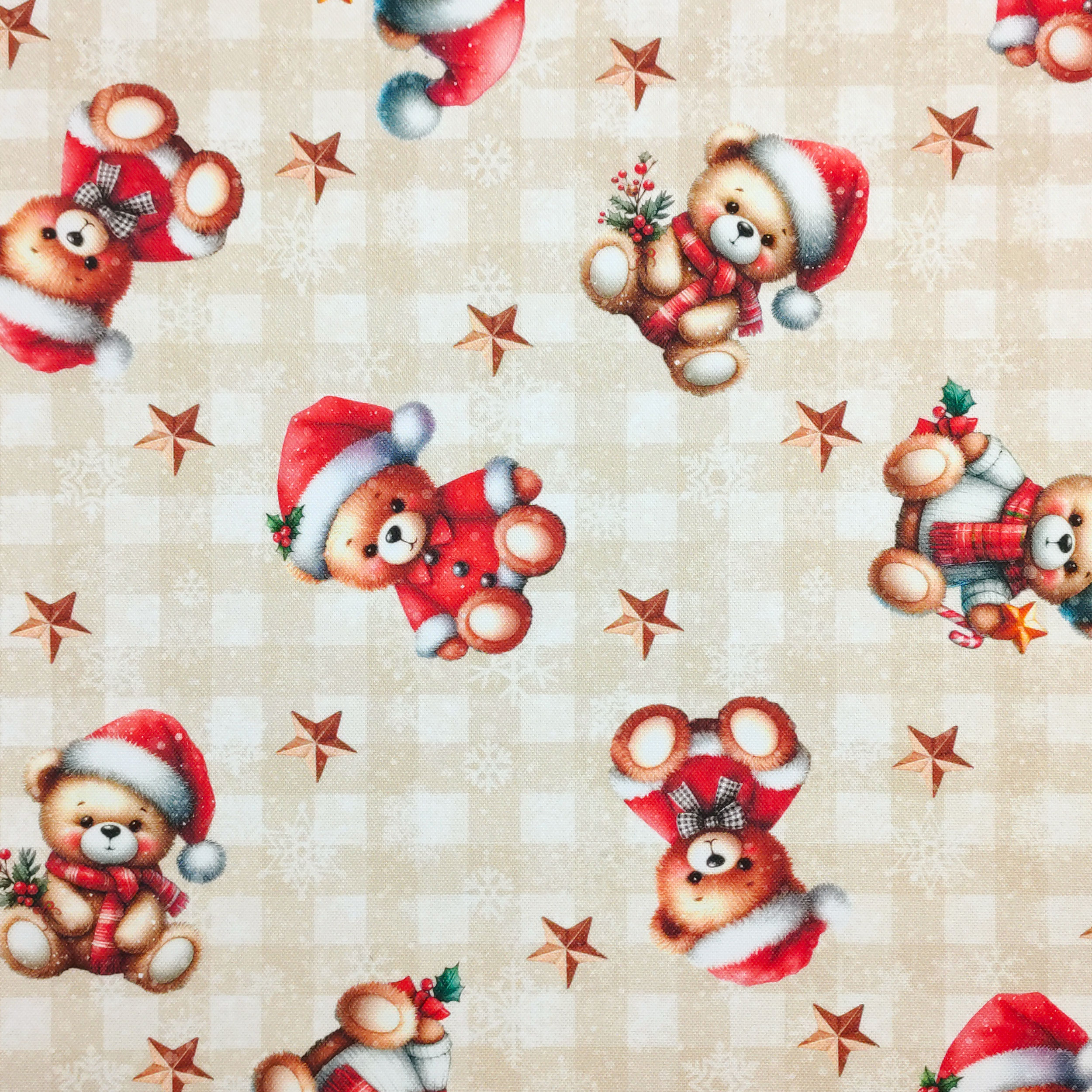 Tessuto Panama Teddy Natale 