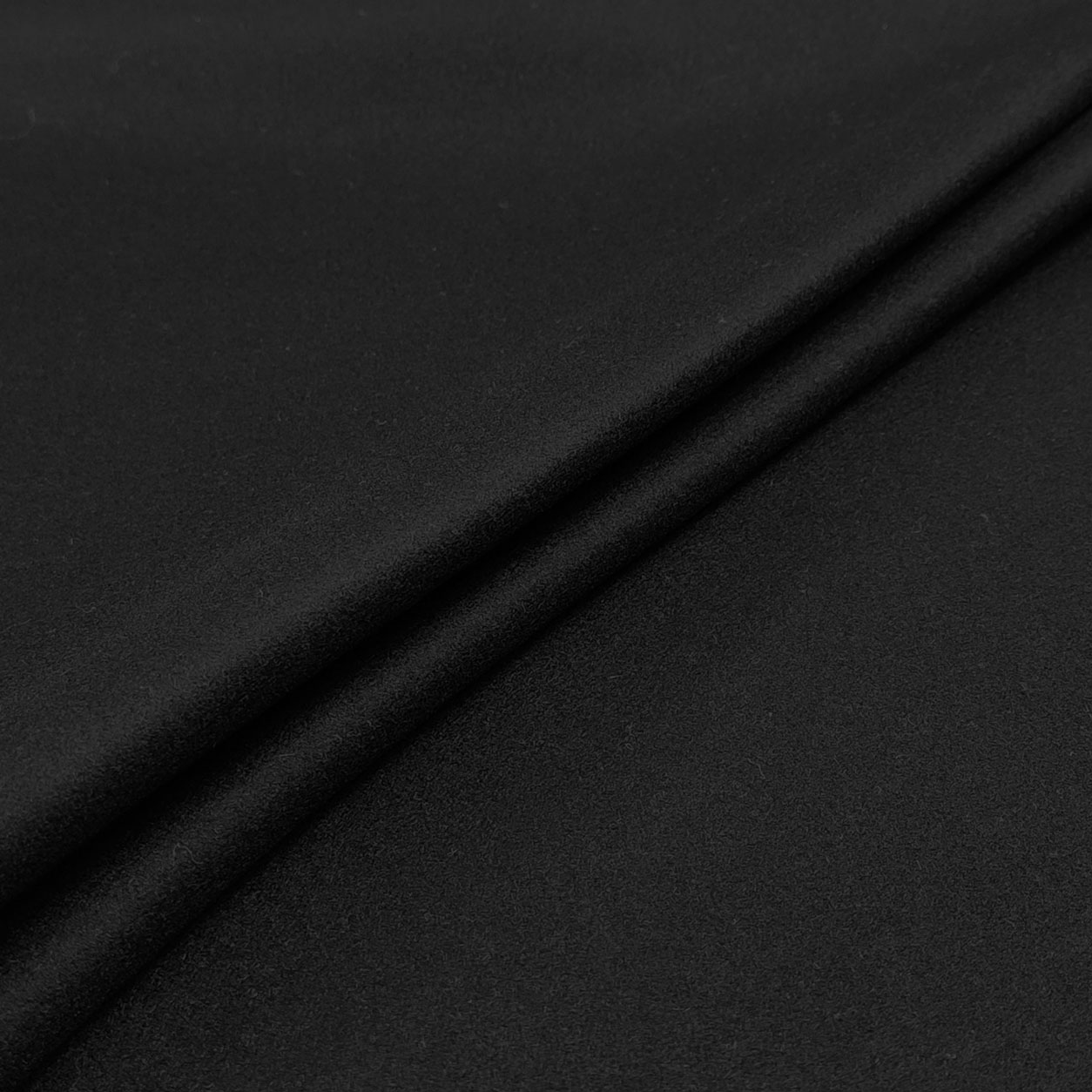 Tessuto Cappotto Cachemire Nero Tinta Unita