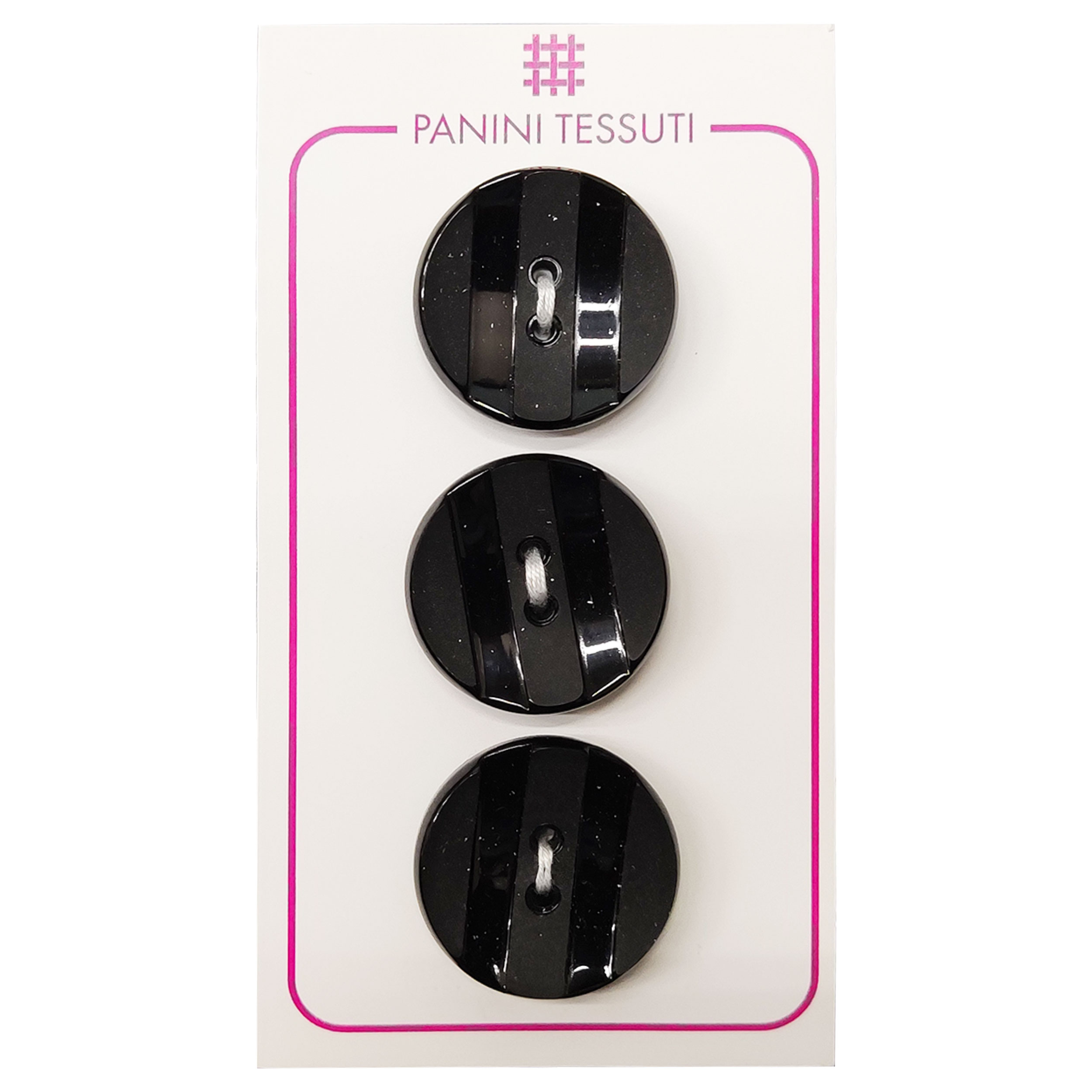 Bottoni Doppia Riga Colore Nero 3 Pezzi - Lin 36