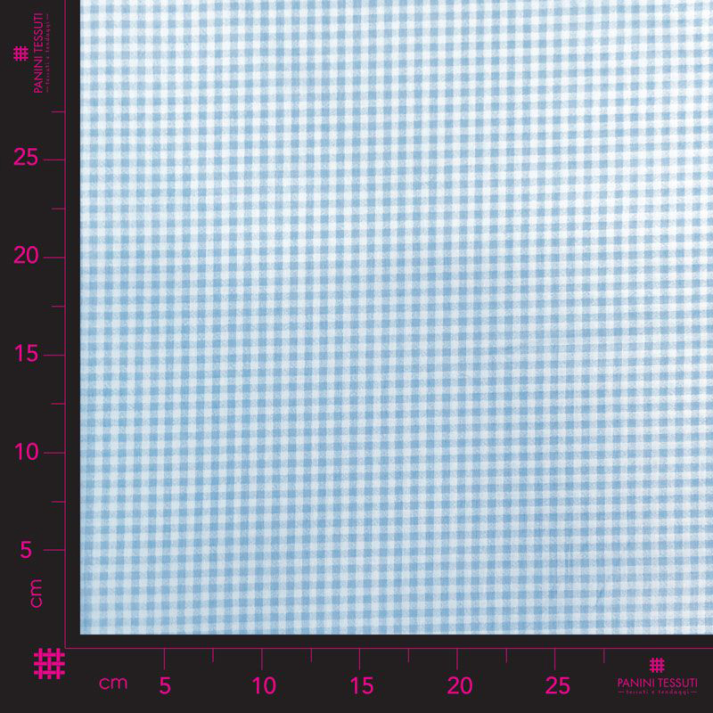 Tessuto Cotone Quadretti Celesti Image