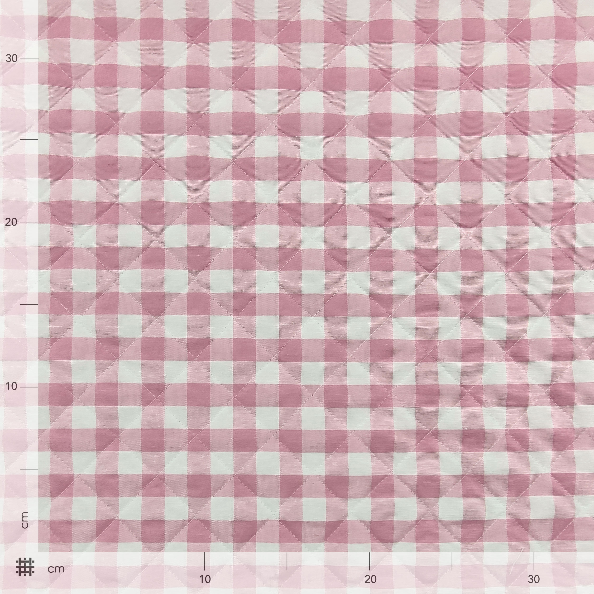 Tessuto Trapuntato Quadretti Rosa