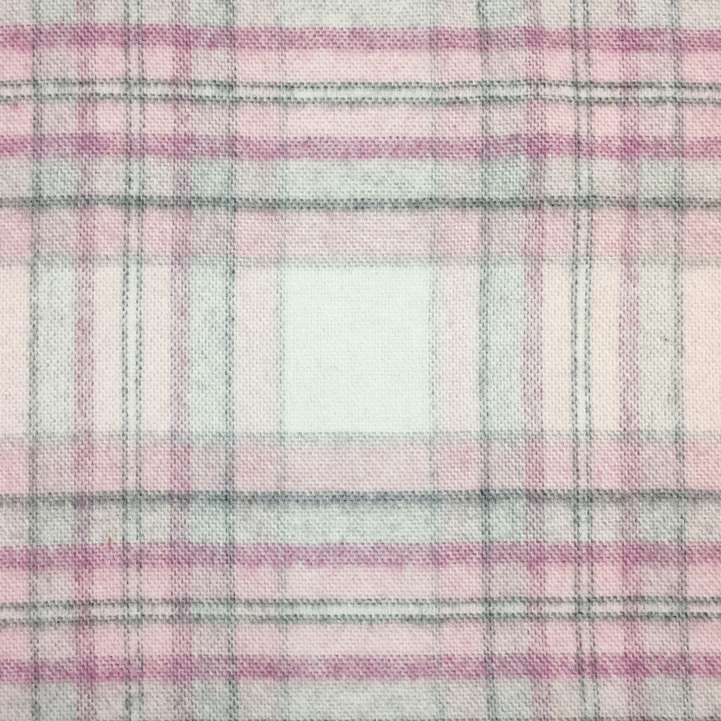 Misto Cotone Pesante Tartan Rosa e Bianco