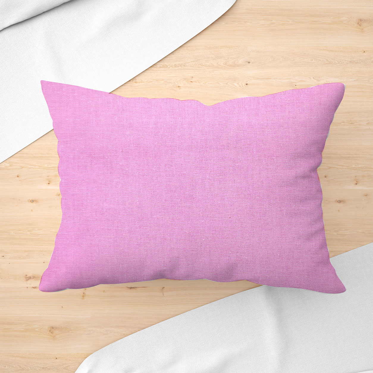 cuscino con federa cotone rosa