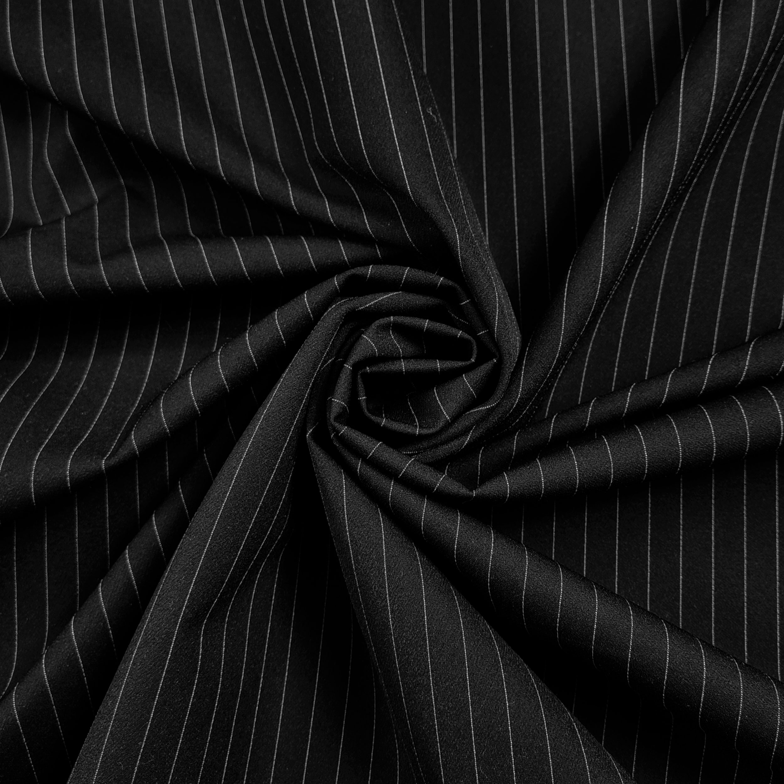 Tessuto Gessato Moda Nero