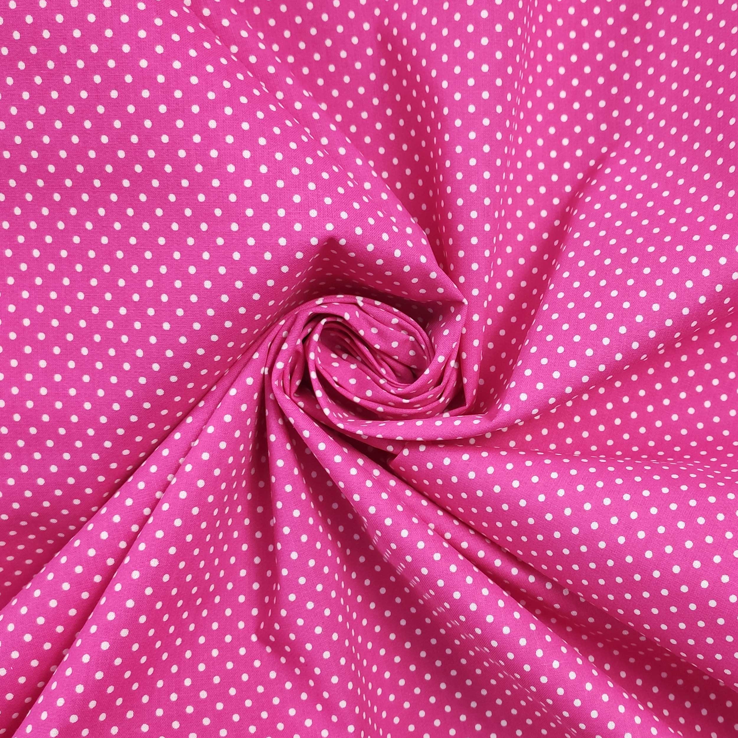 Tessuto Cotone Fuxia a Pois Image