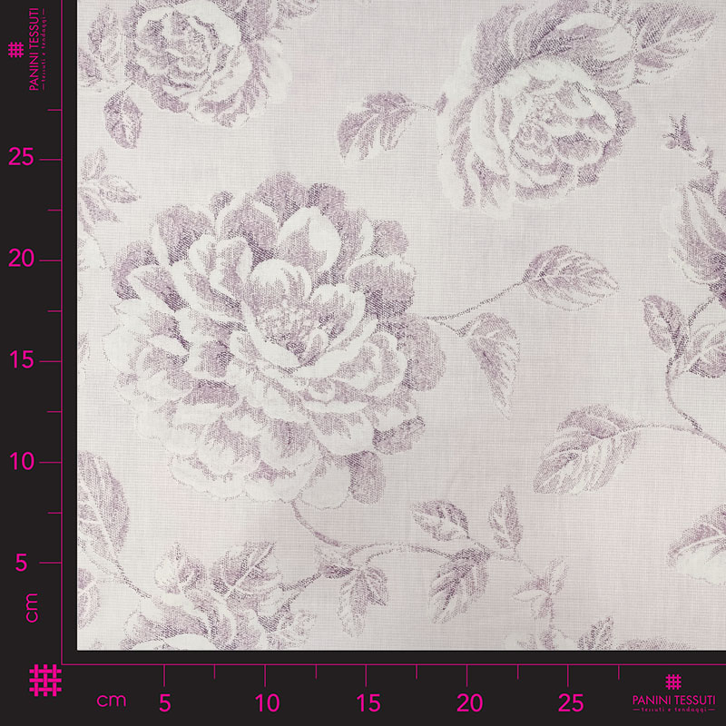 Tessuti cotone abbigliamento rose disegnate lilla