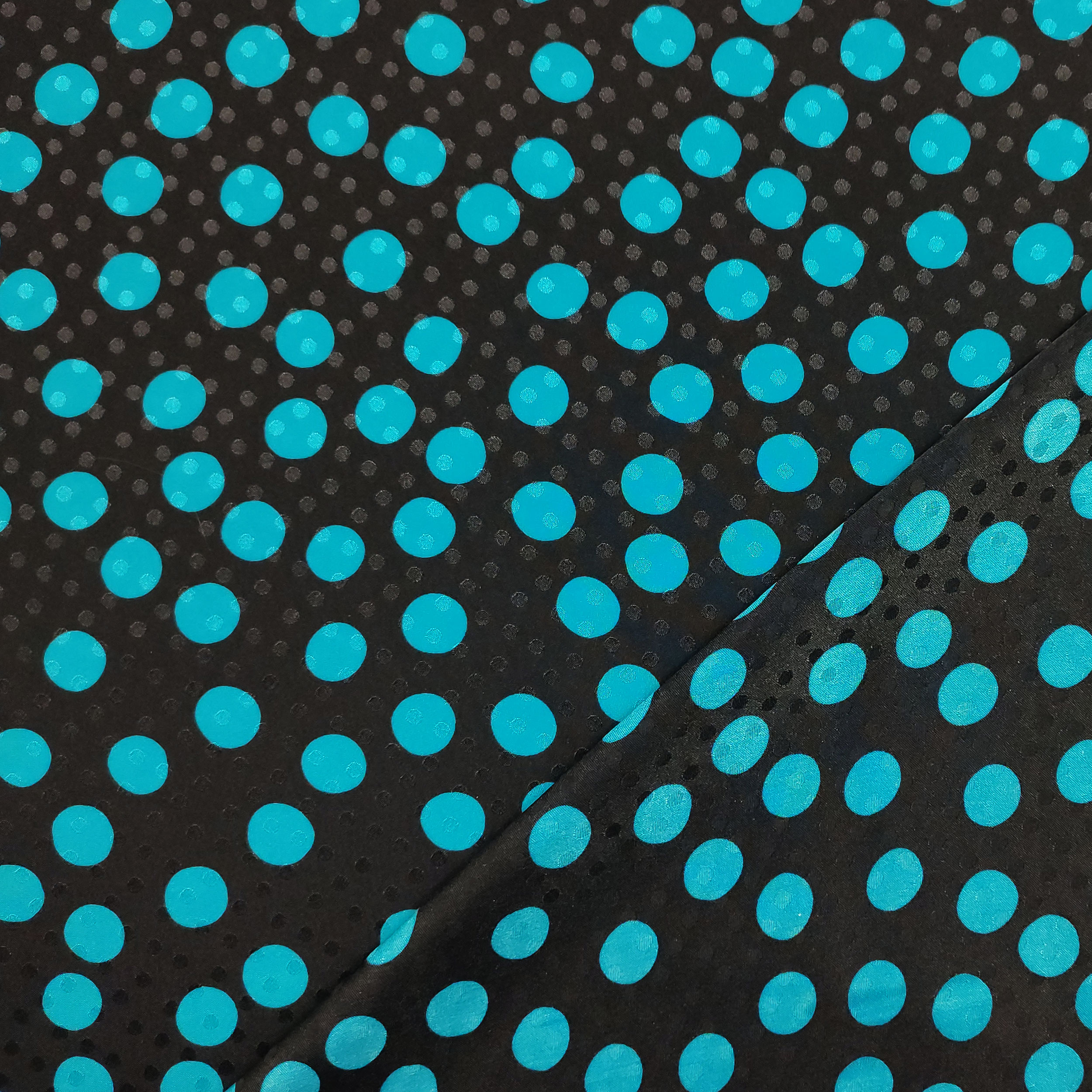 Jacquard Seta Pois Turchese
