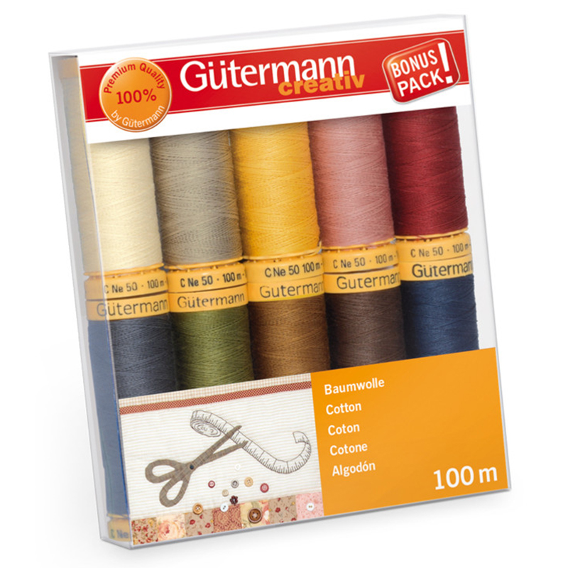 Gutermann Creative Cotone 10 bobine Colori Basic