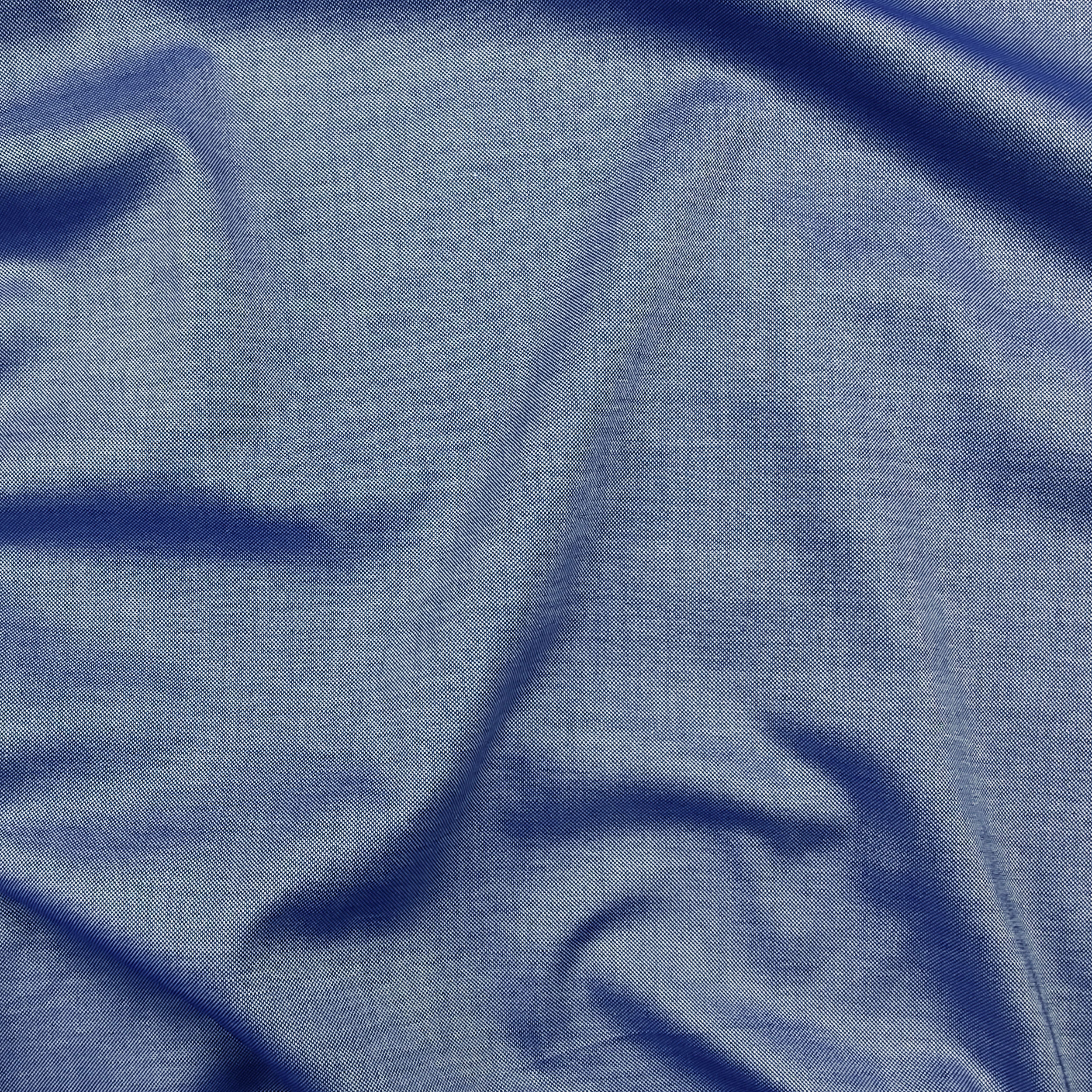 Cotone Camicia Lux Tinto in Filo Blu
