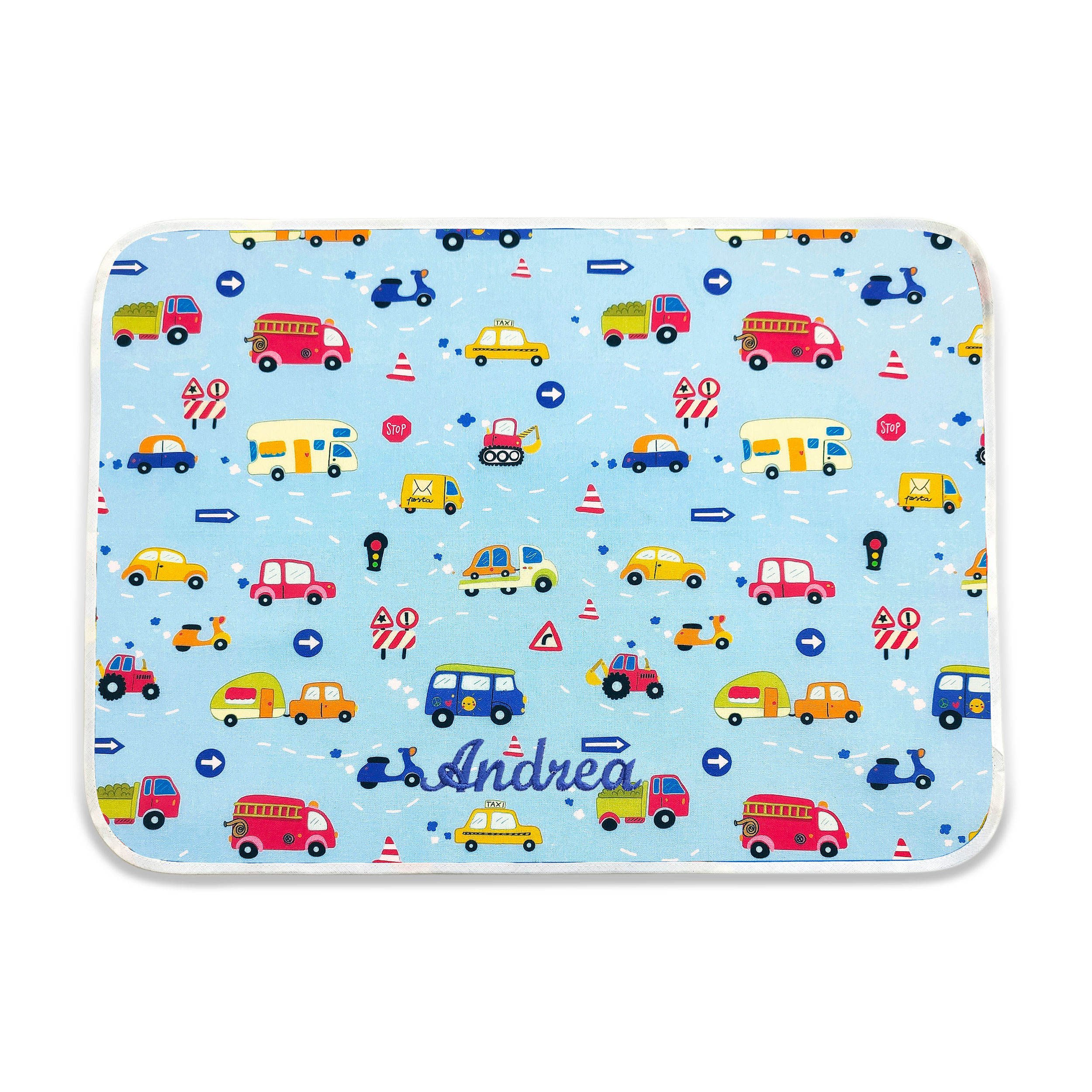 Tovaglietta Macchinine Sfondo Azzurro