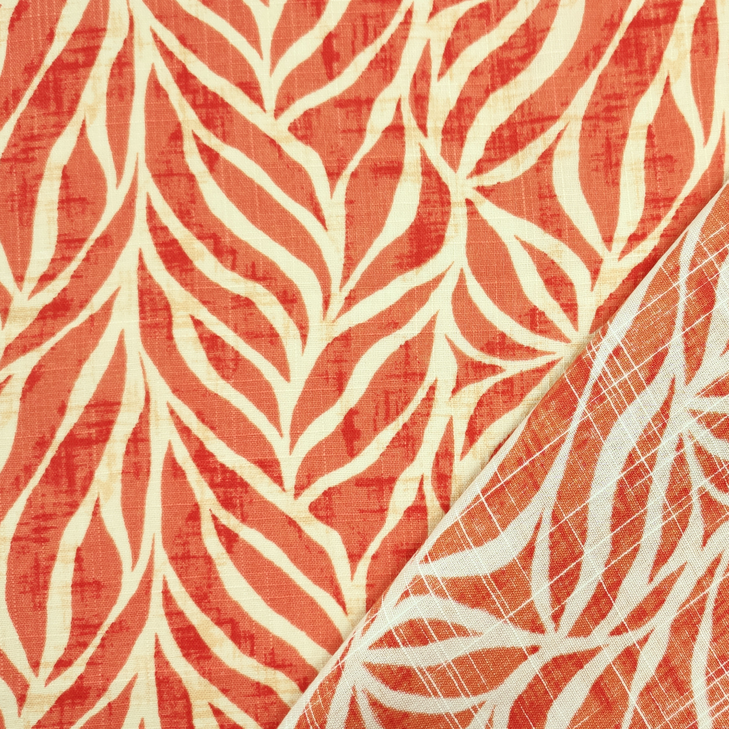 Cotone Viscosa Foglie Sfondo Arancio