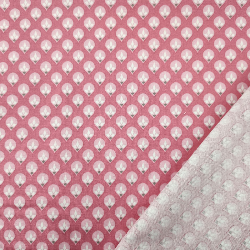 Leggero tessuto di cotone gocce di rugiada rosa