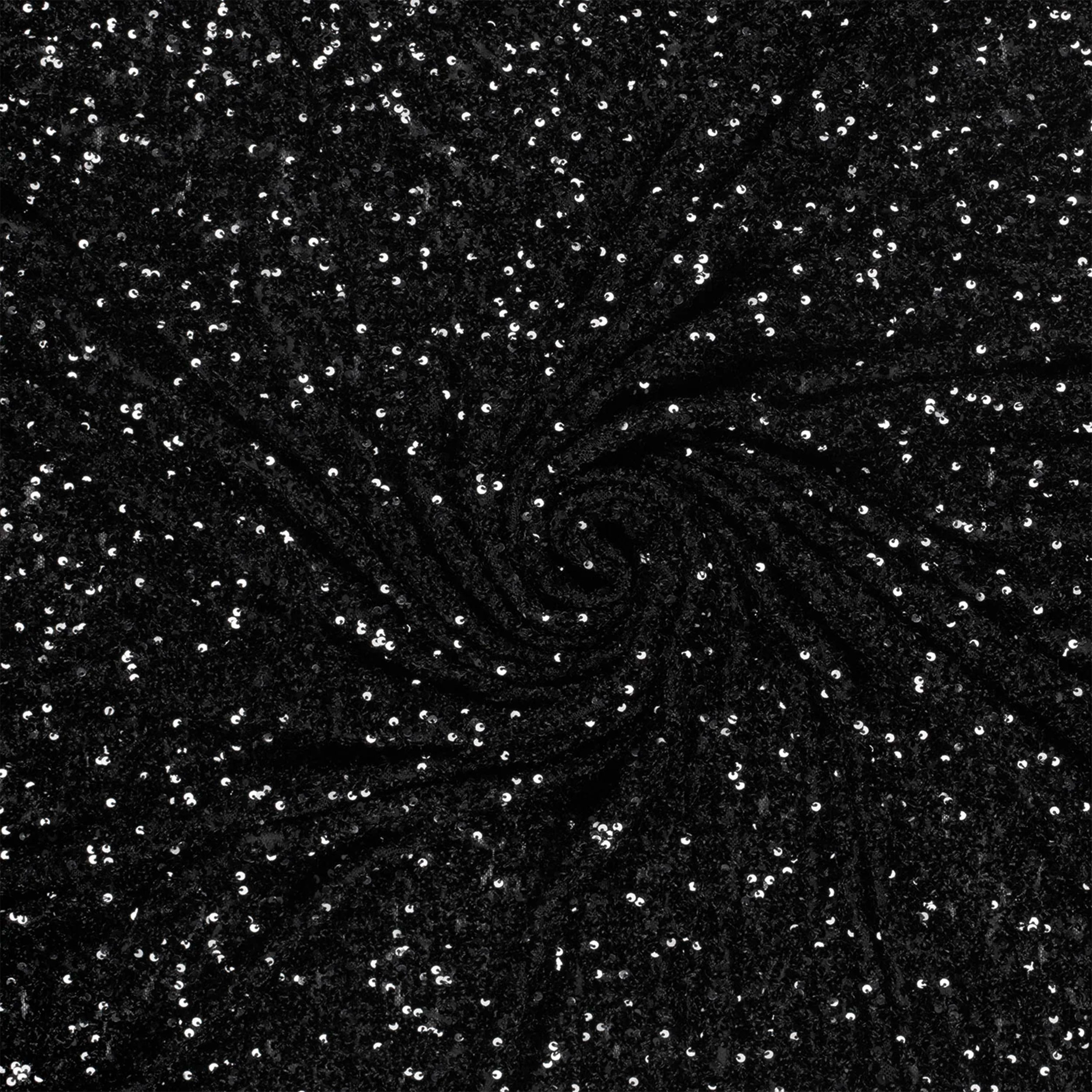 Paillettes su Tulle Elasticizzato Nero Image