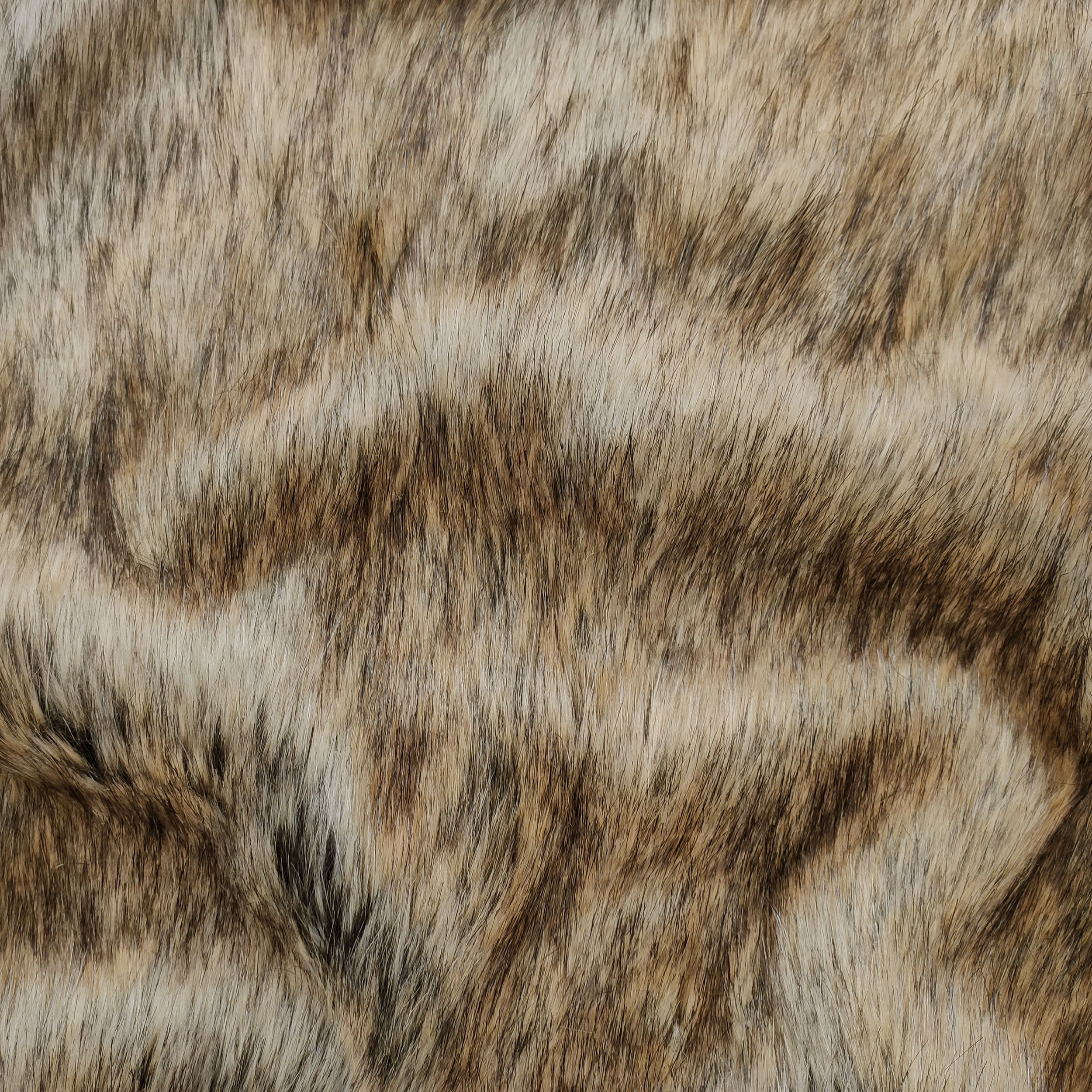 Tessuto Pelo Lungo Simil Visone Beige Melange