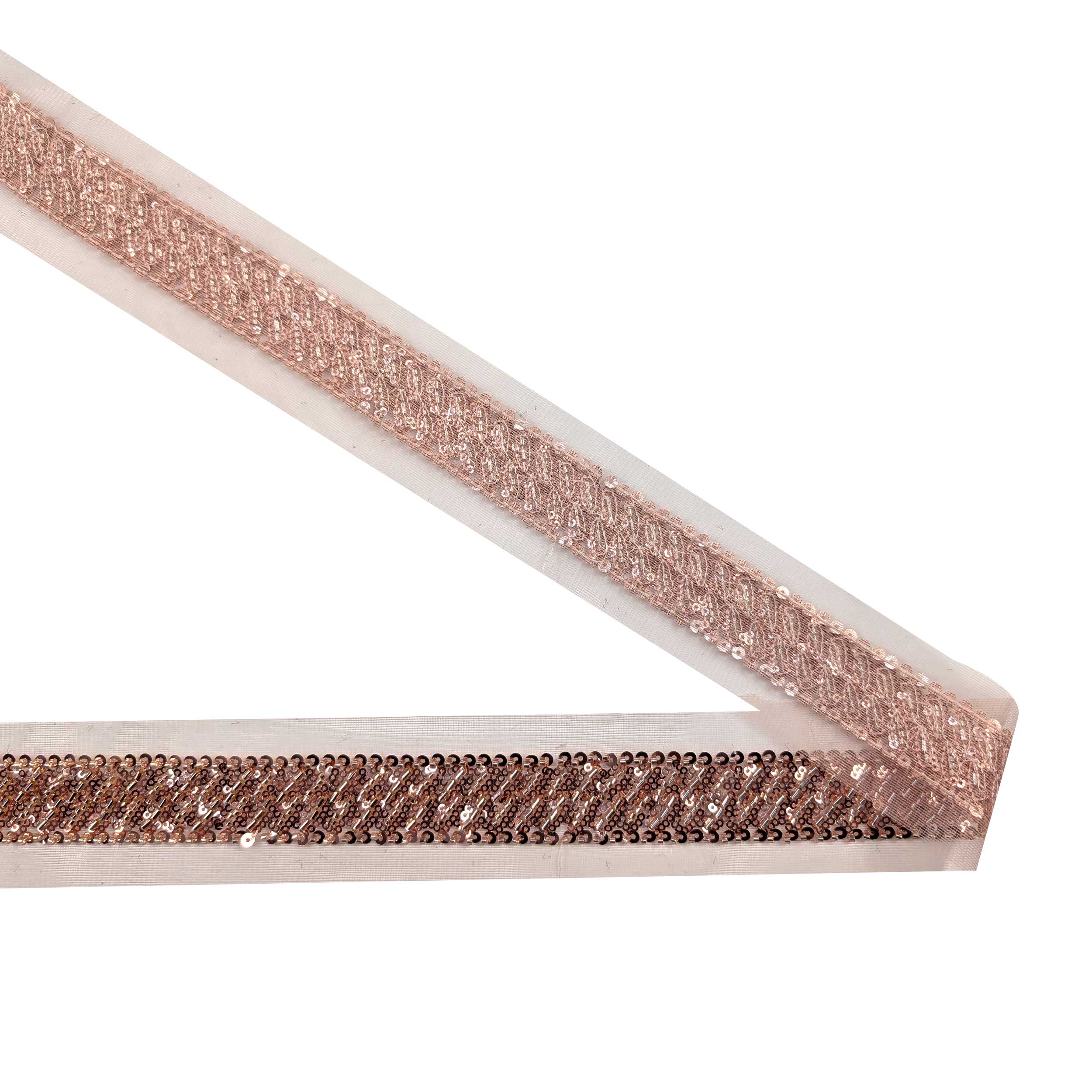 Passamaneria Paillettes su Tulle Rame Image