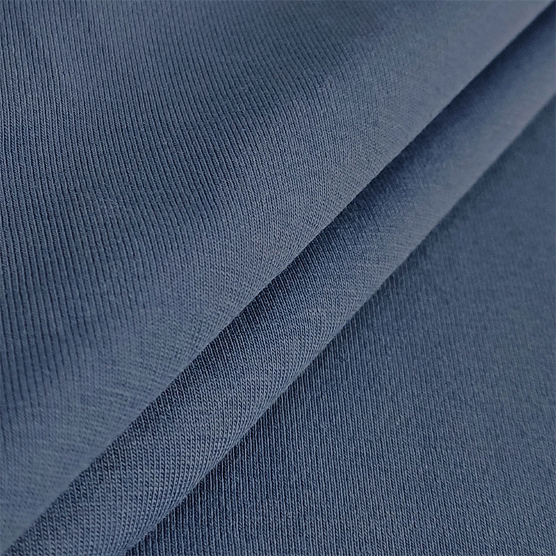 Tessuto Organico Jersey Tinta Unita  Blu