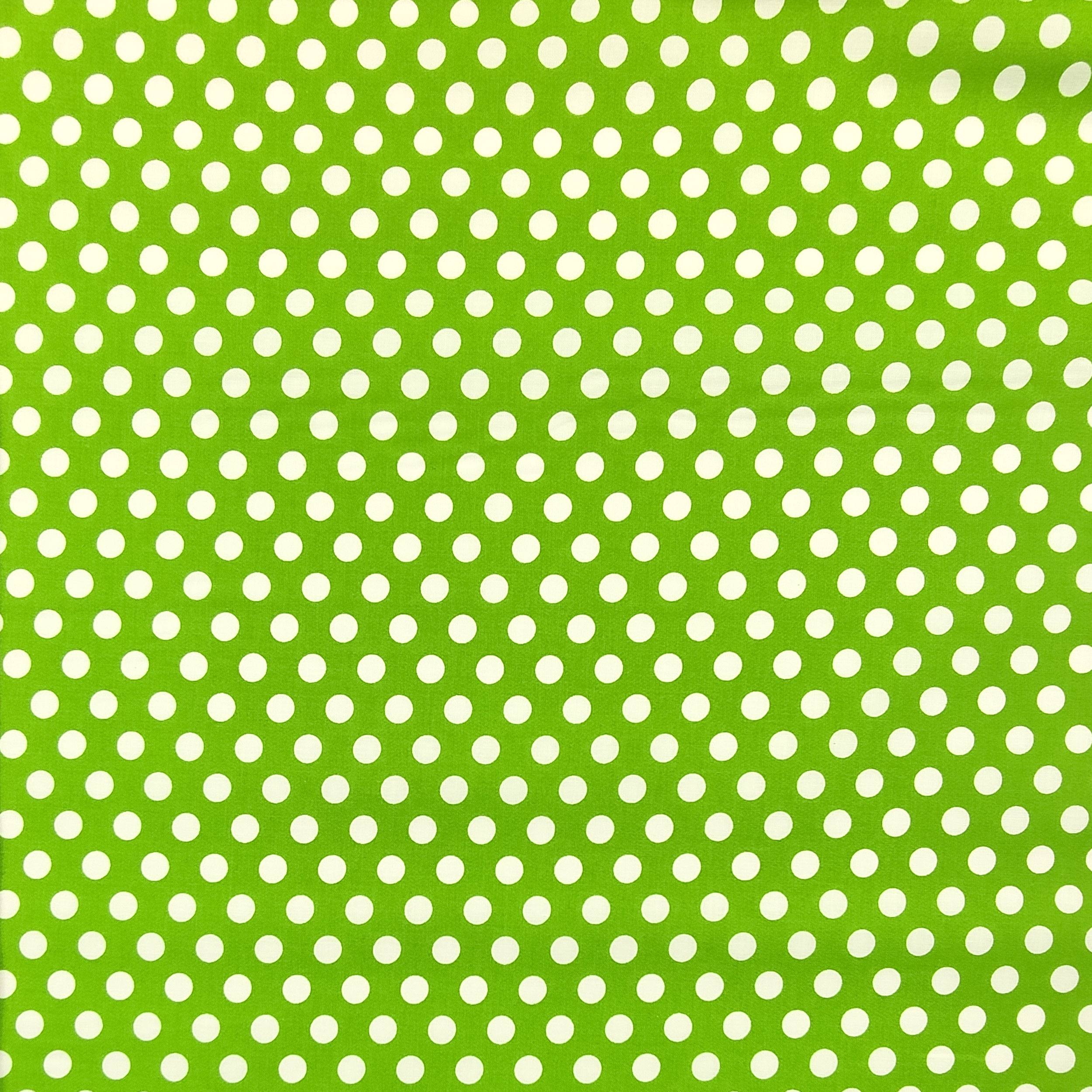 Tessuto Cotone Verde a Pois Grandi Image