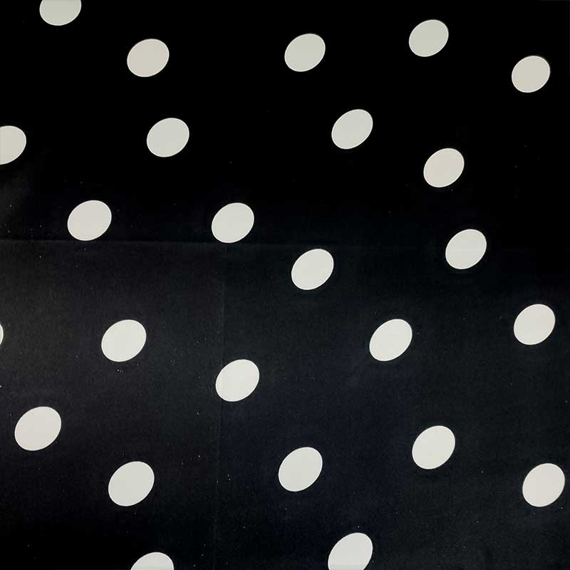 Tessuto Raso Carnevale Nero a Pois Image