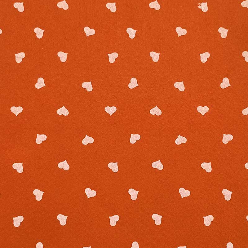 Panno lenci cuori arancio