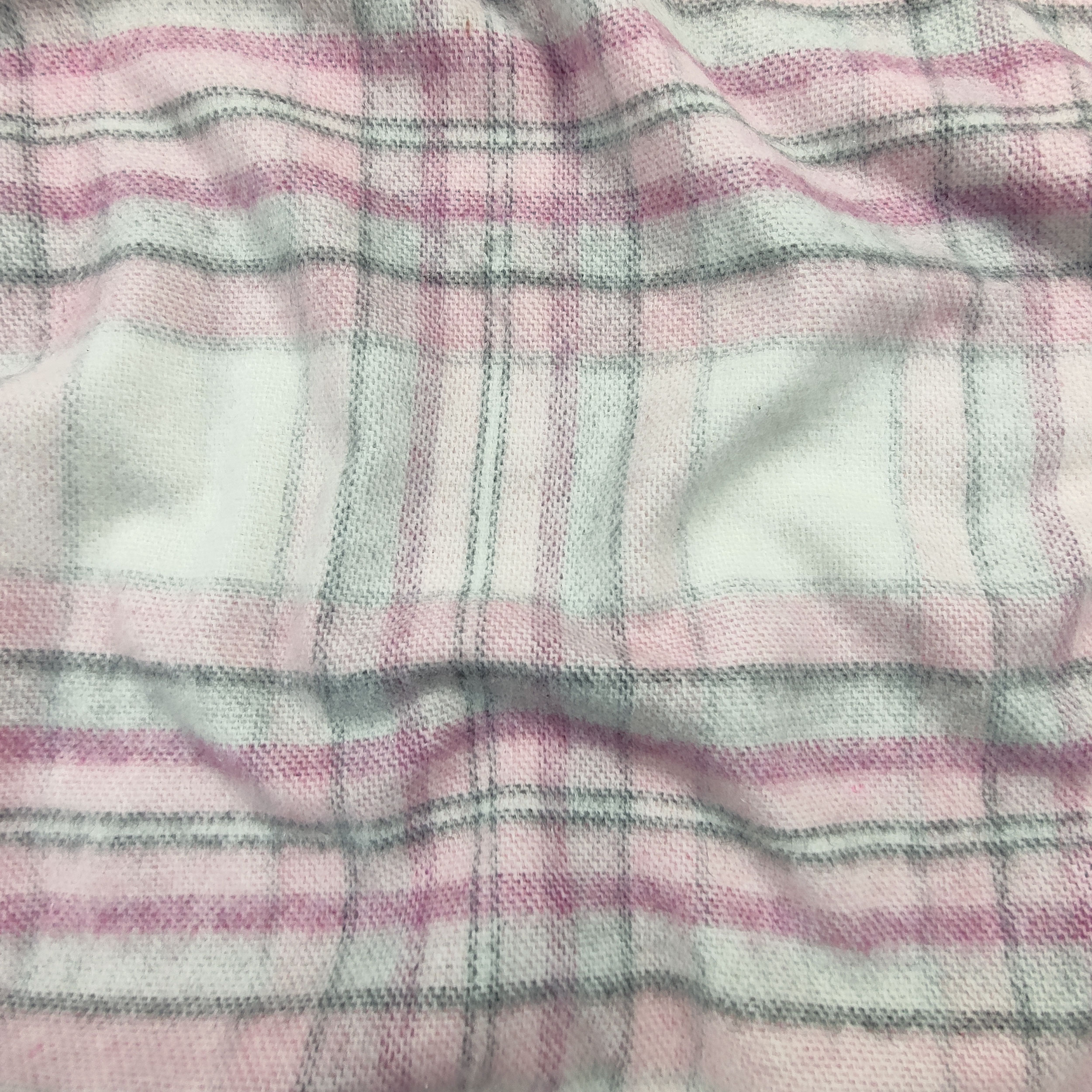 Misto Cotone Pesante Tartan Rosa e Bianco