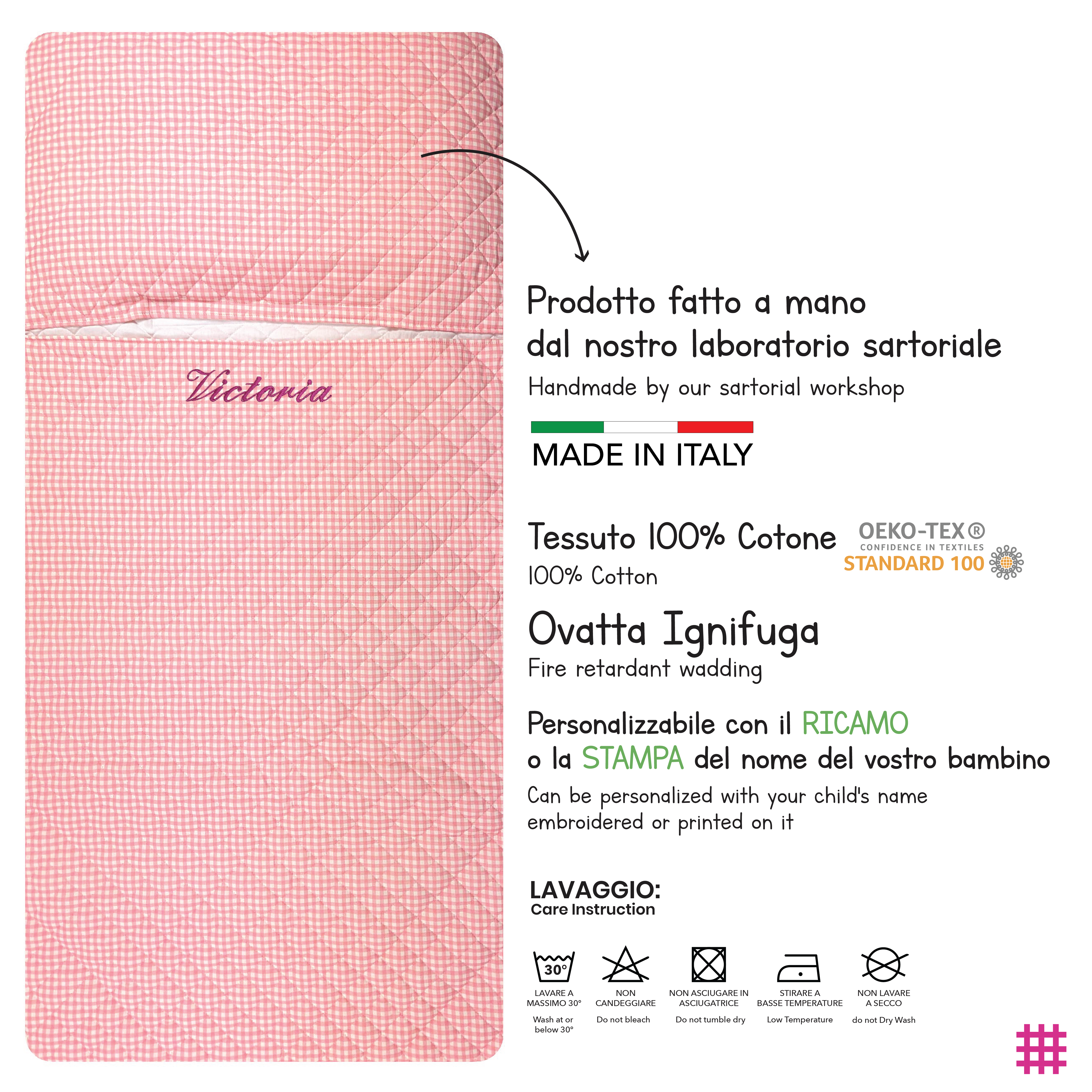 Sacco Nanna Quadretti Rosa Image