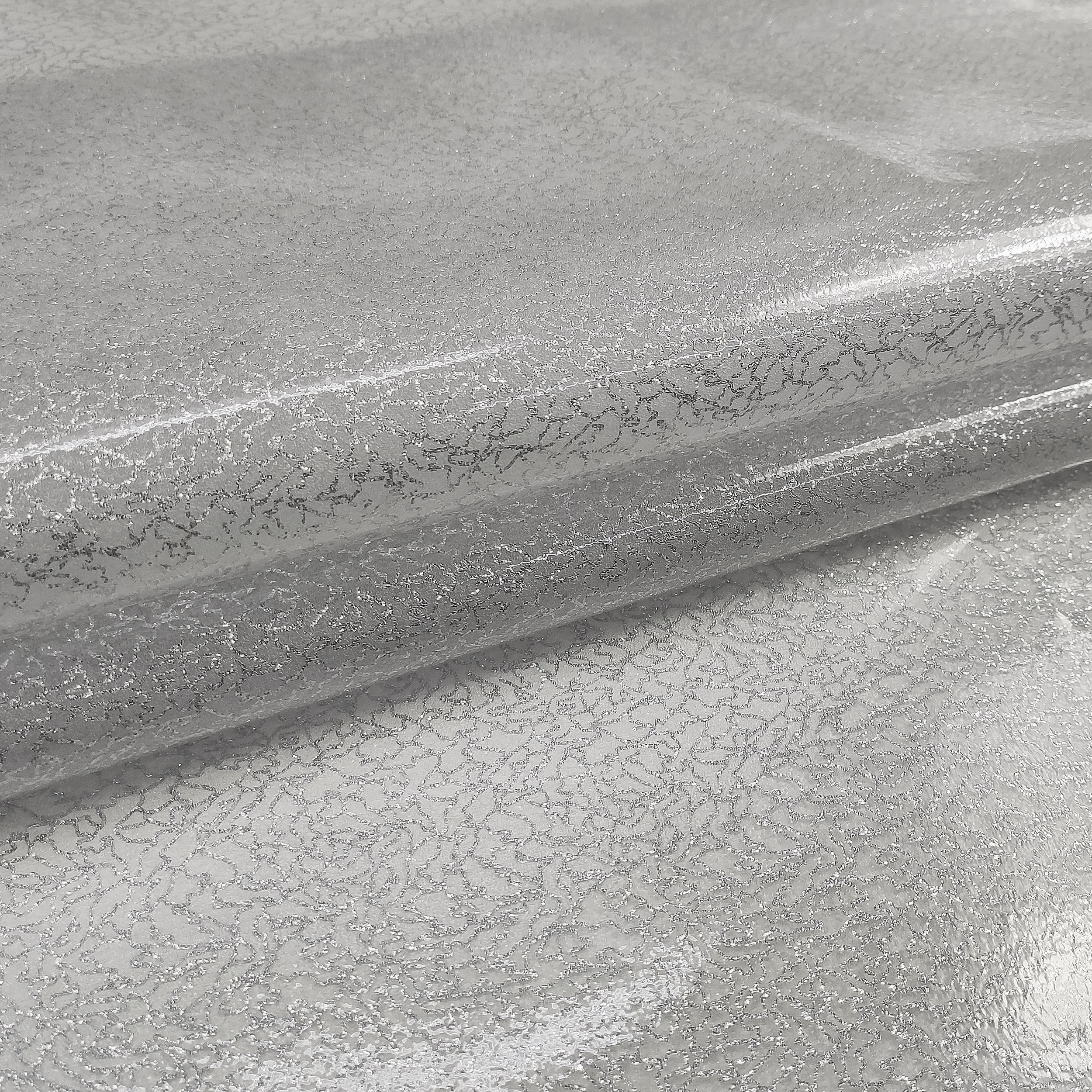 Tessuto Tovaglia Plastificata Fantasia Glitter Argento