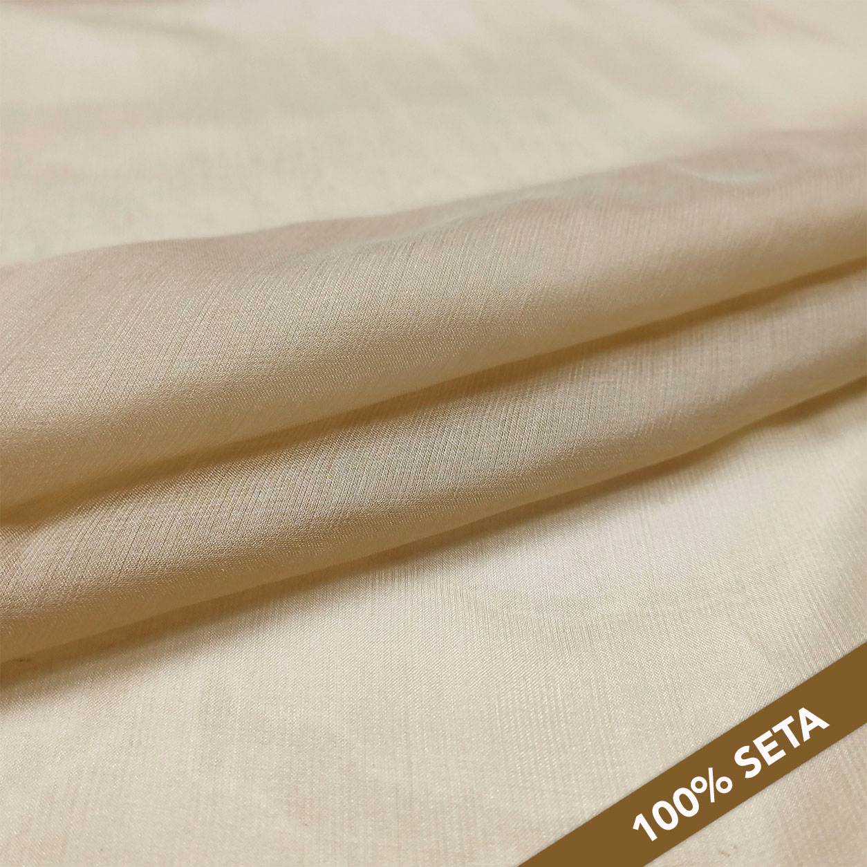 Tessuto Chiffon Seta Tinta Unita Beige Image