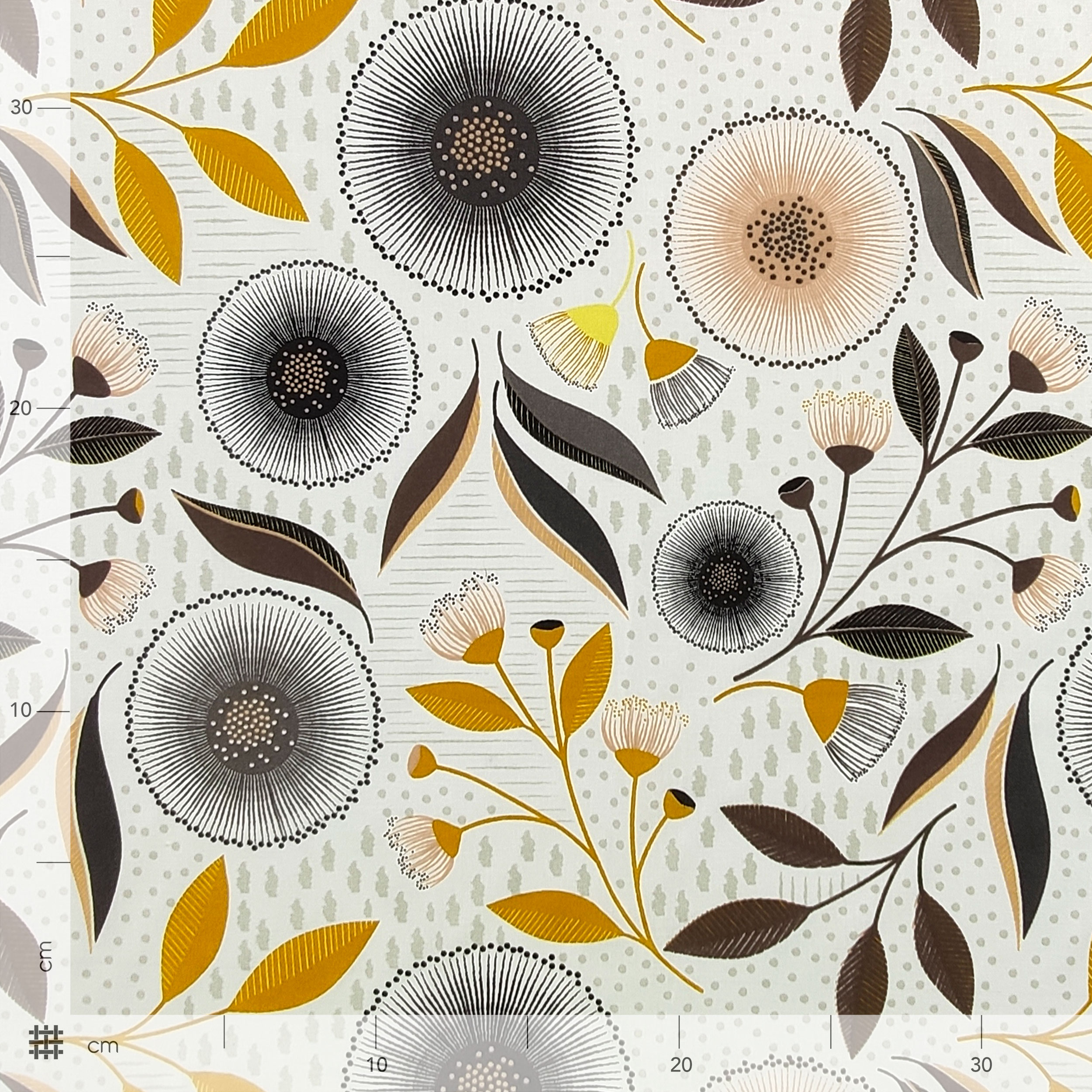 Cotone con Fiori Toni Marroni