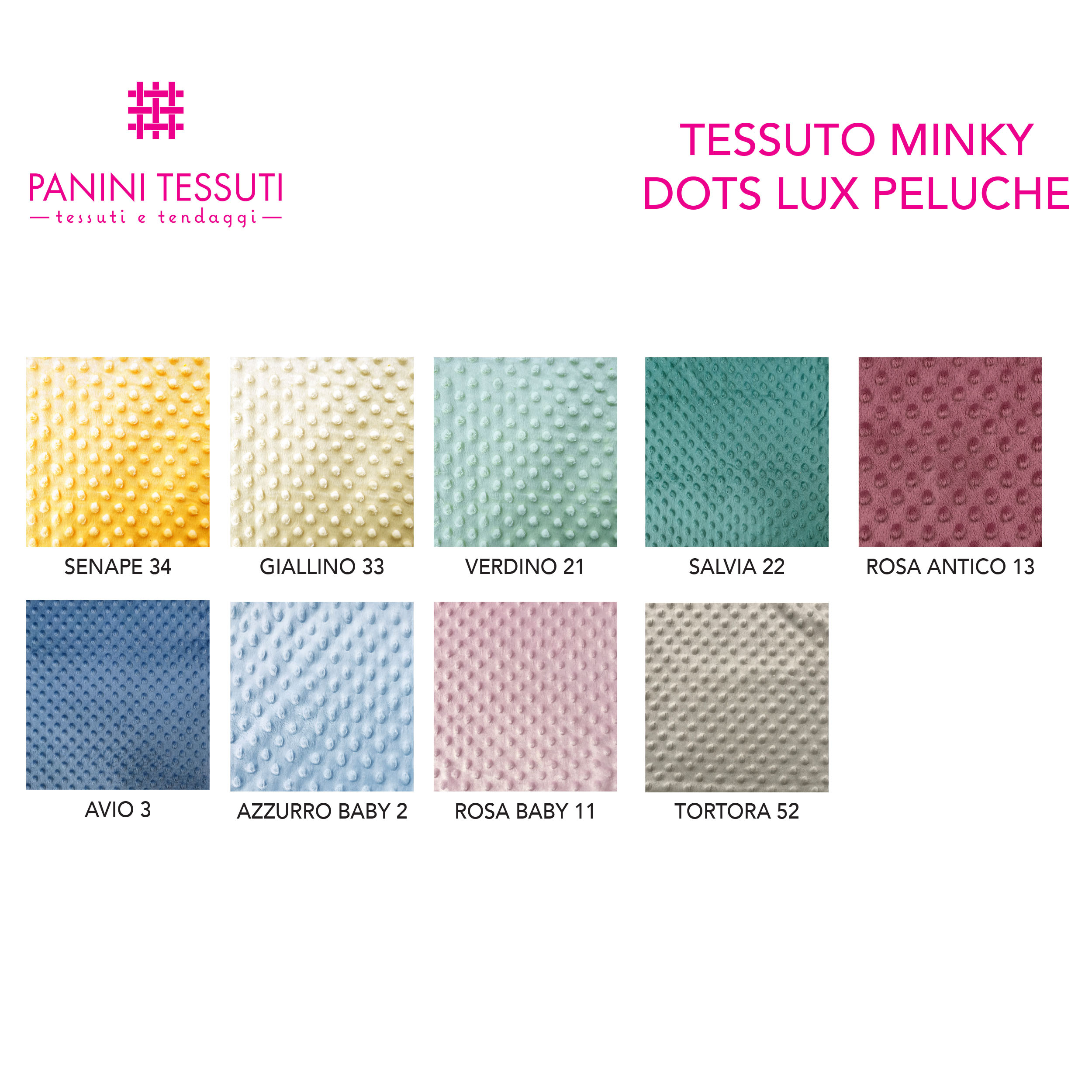 Tessuto Minky Dots Lux Senape 
