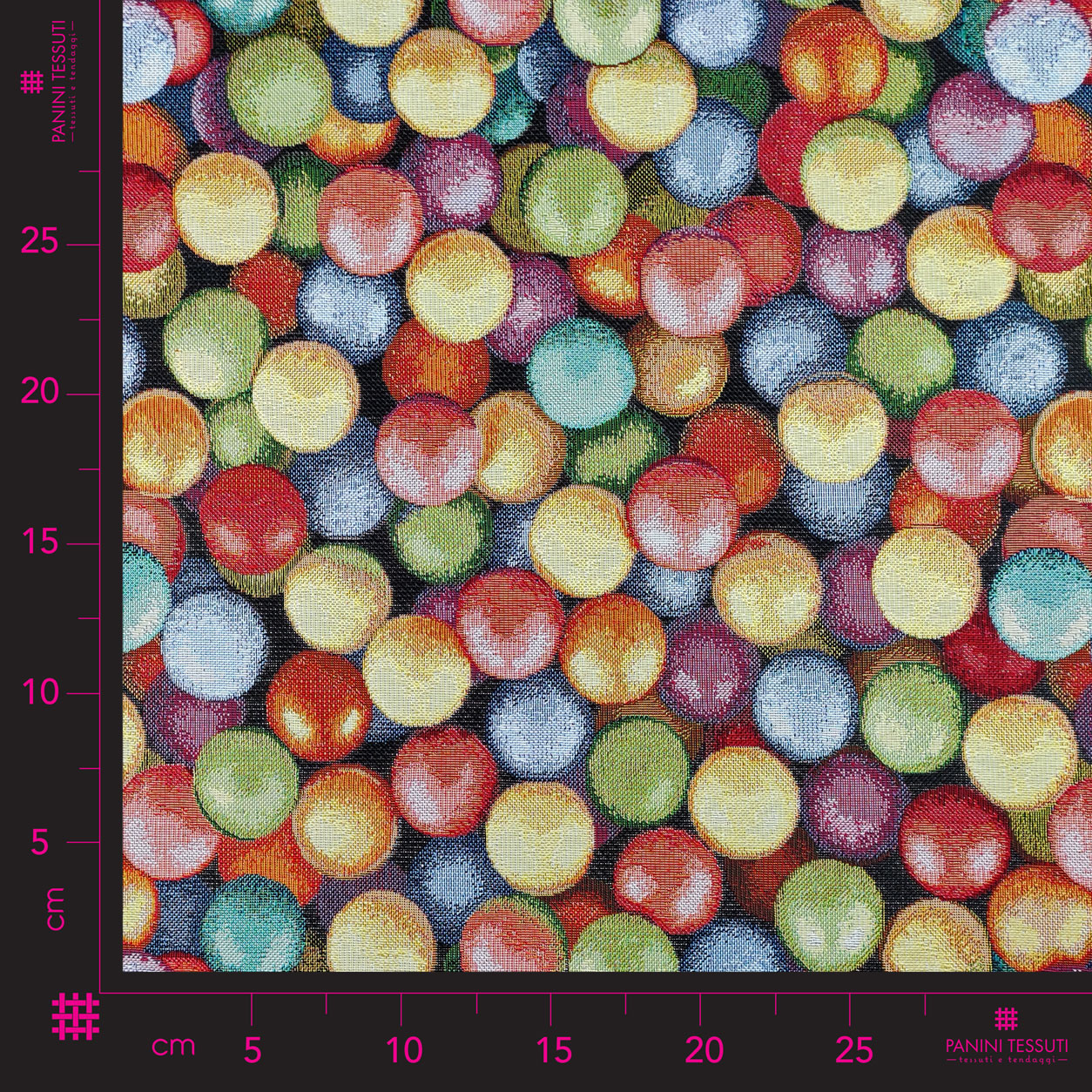 Tessuto Jacquard Fantasia Bolle Colorate