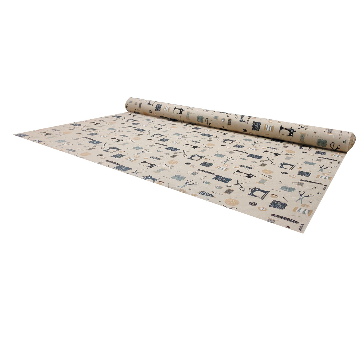 Tessuto Misto Cotone Accessori Sartoria Grigio Image