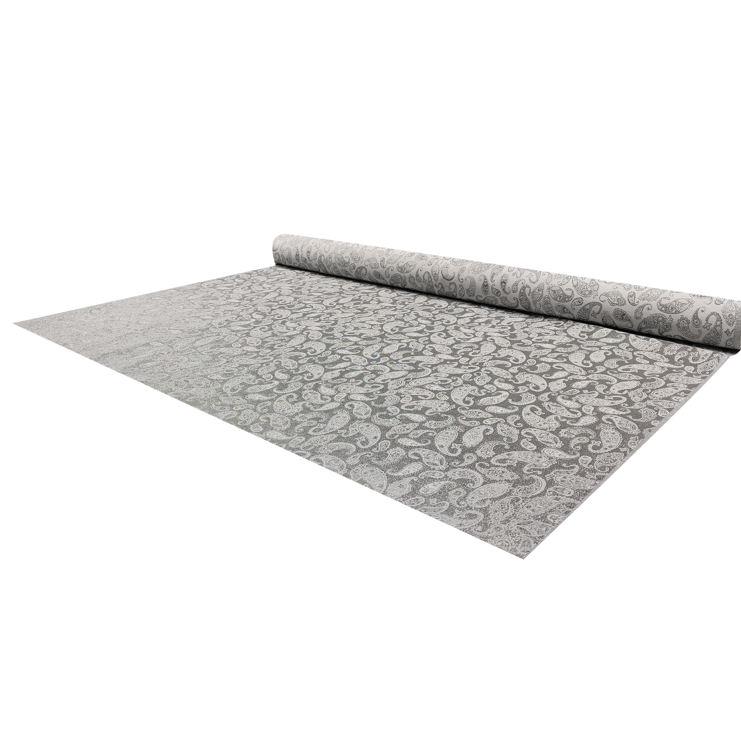 Misto Cotone Fantasia Cachemire Argento Lurex