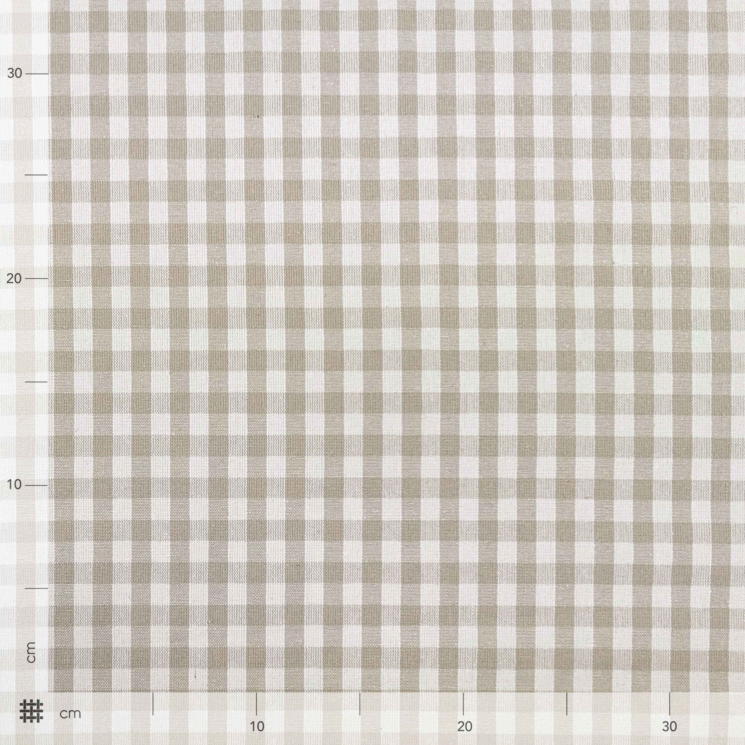 Cotone Lavato Tinto in Filo Quadretti Beige Image