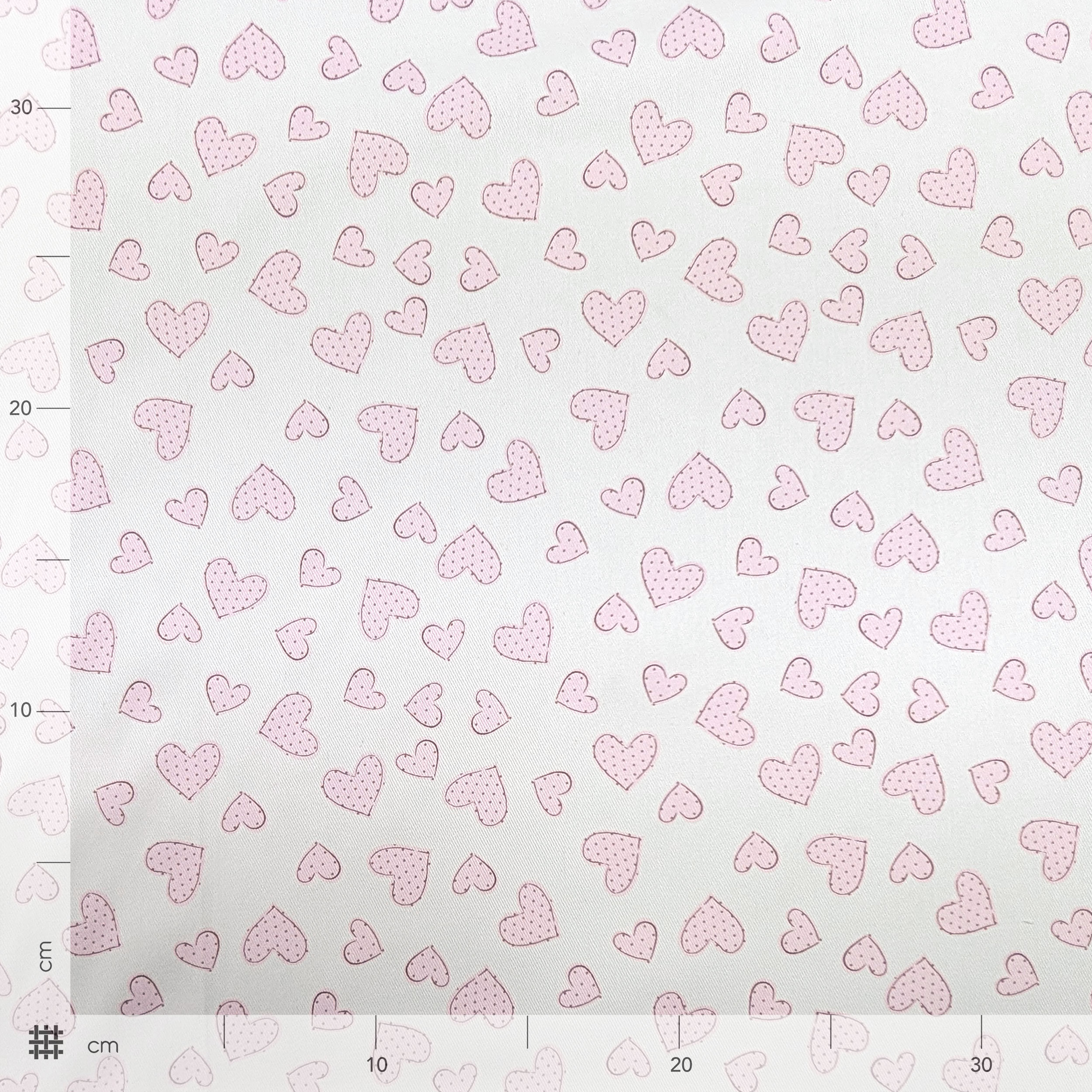 Gabardine Cotone Cuori Rosa Image