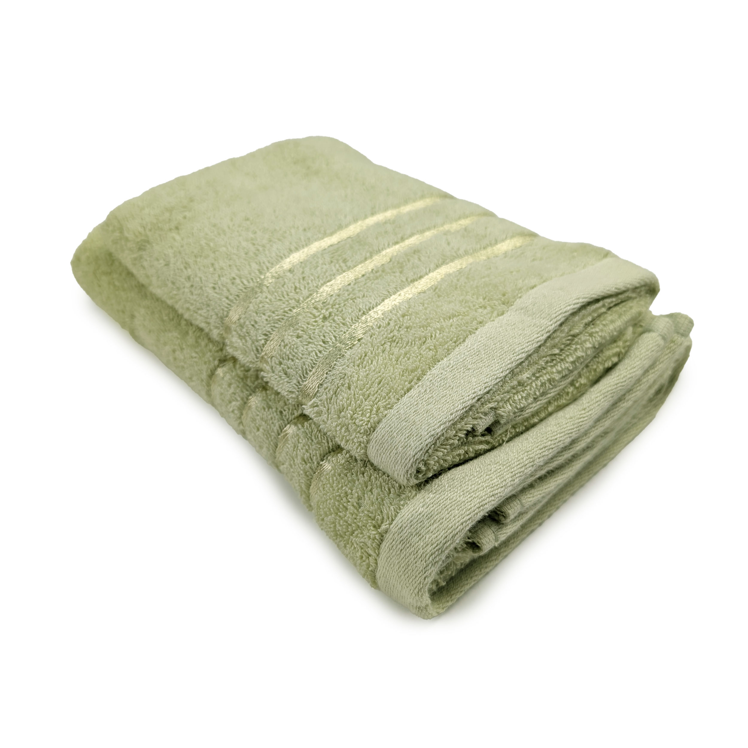 Set Asciugamani Bagno Viso e Ospite Verdino Image