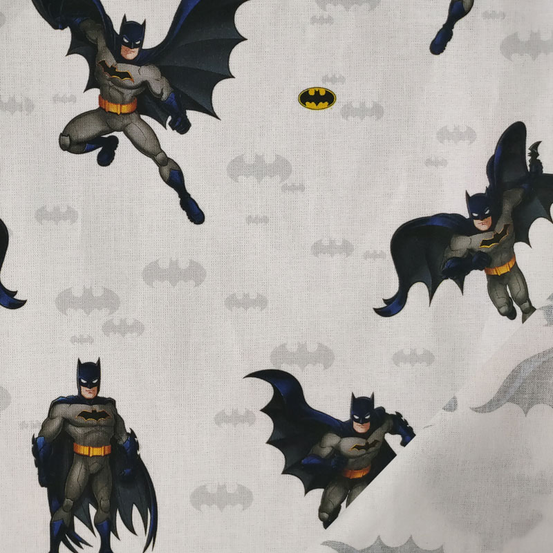 Tessuto cotone bianco con batman (1)