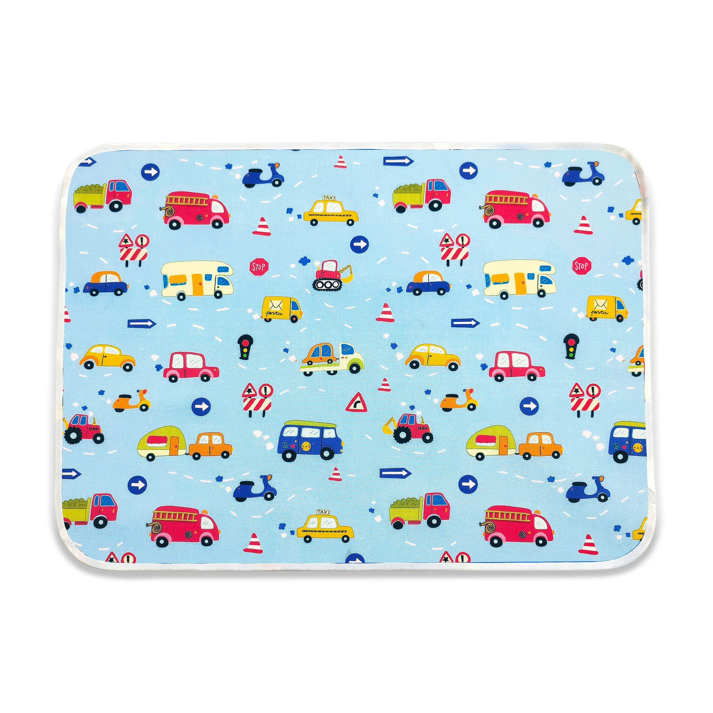 Coordinato Asilo Macchinine Sfondo Azzurro