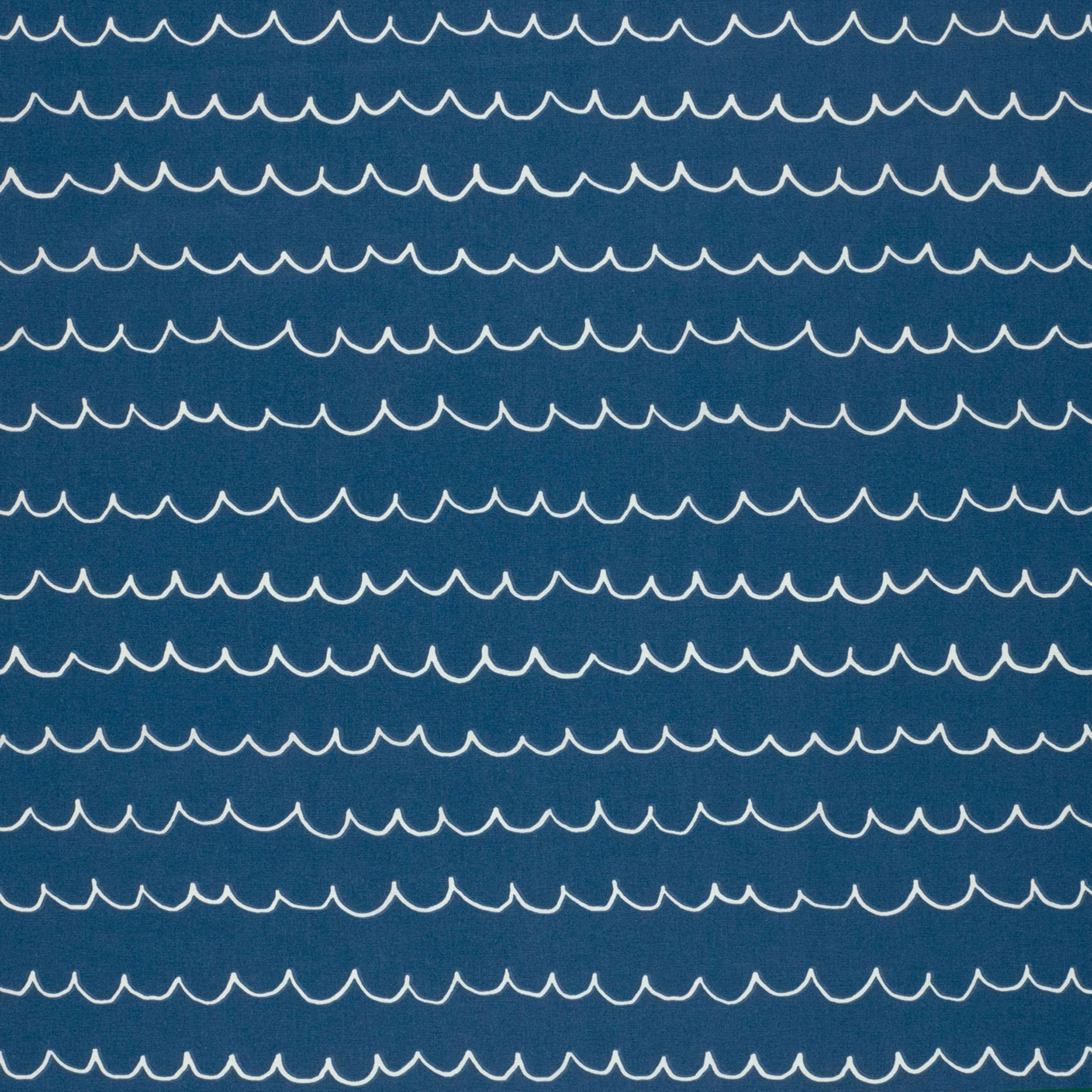 Popeline di Cotone Blu Onde del Mare Image