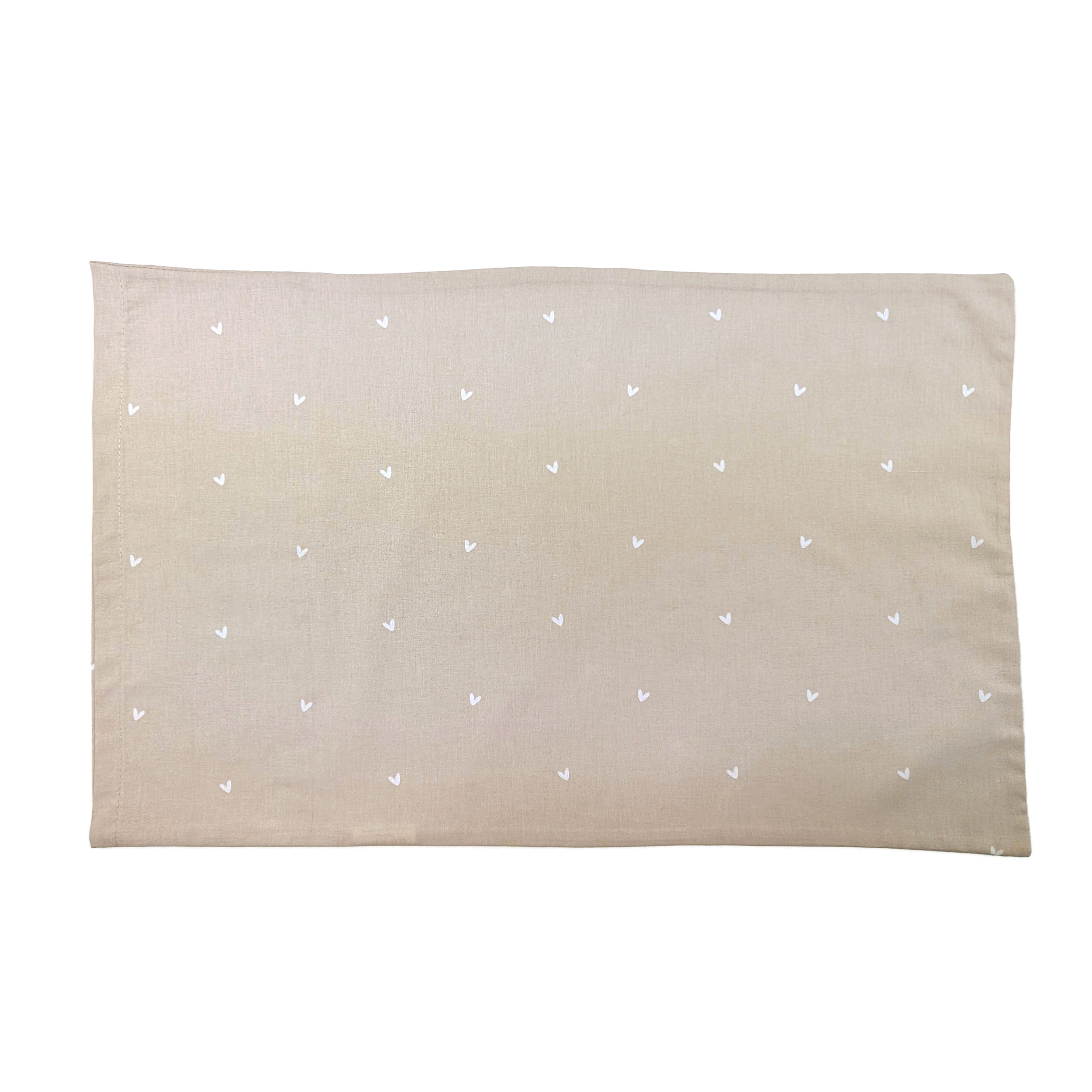 Federa Cuoricini Bianchi con Sfondo Beige 