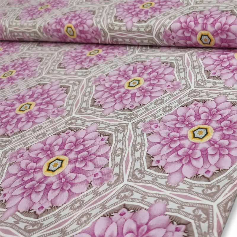 cotone-gutermann-al-metro-floreale-esagonale-fuxia