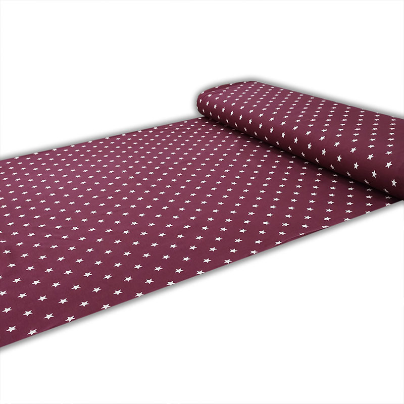Tessuto Jersey Stelline Bordeaux