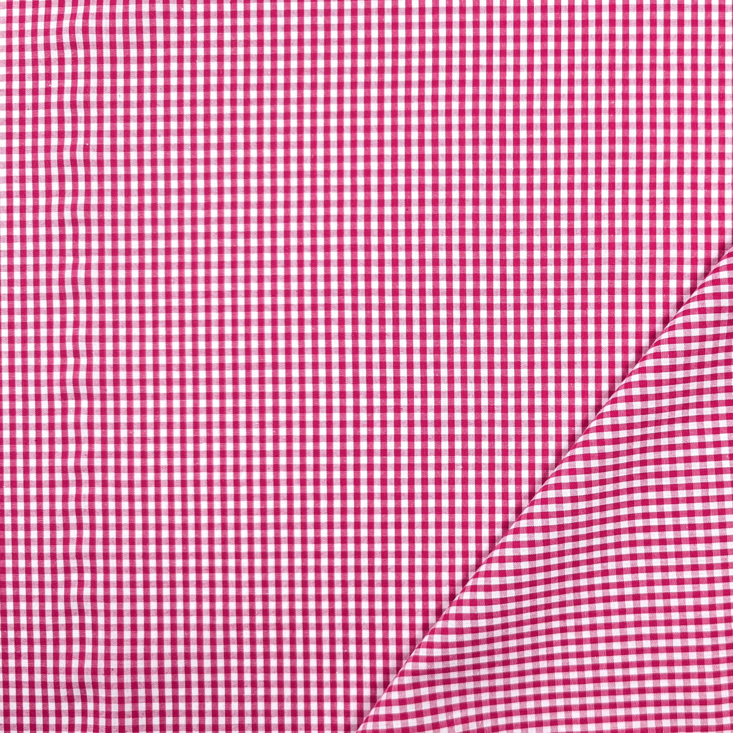 Cotone per Camiceria Quadrettini Fuxia Image
